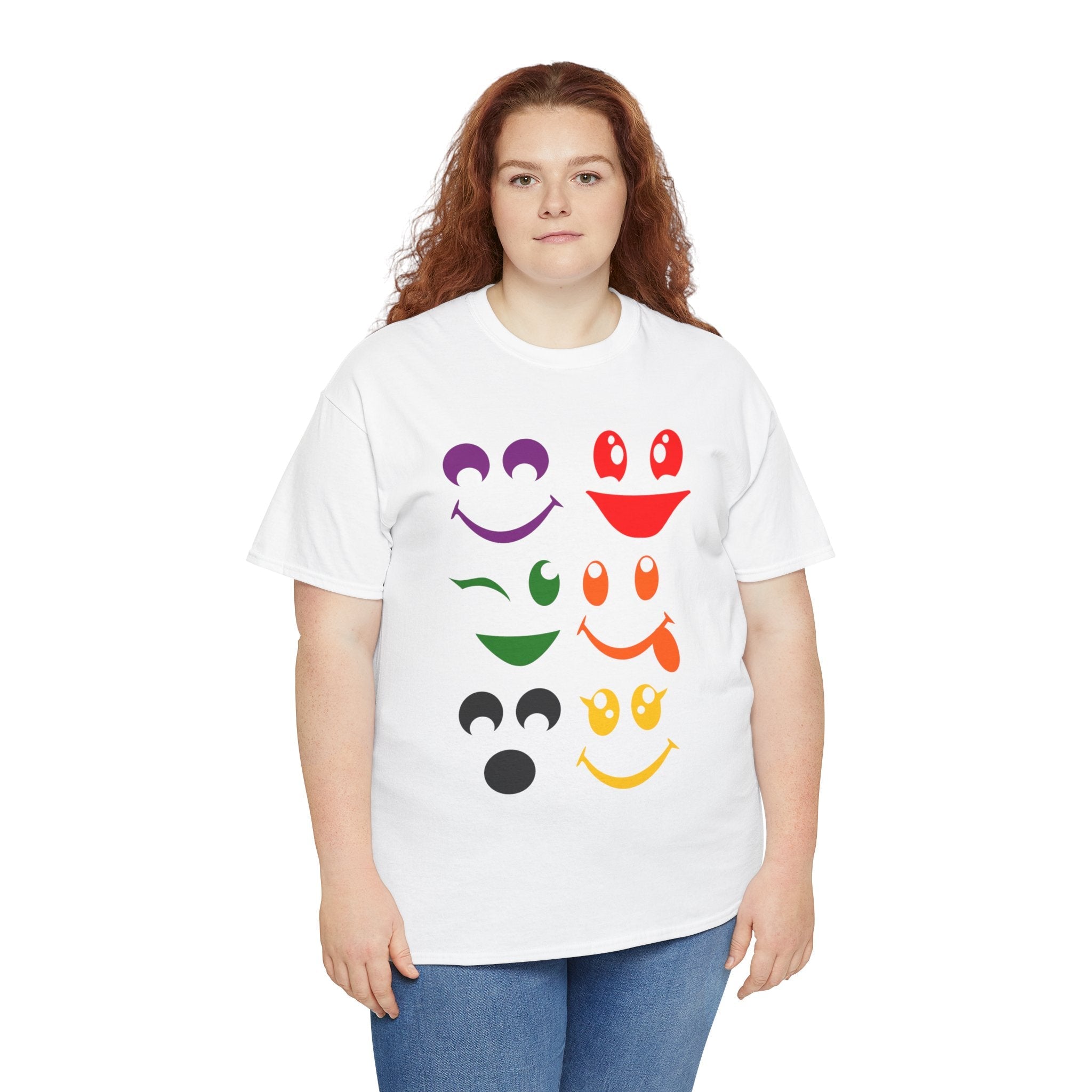 Colorful Smiley Face Unisex T- Shirt Printify