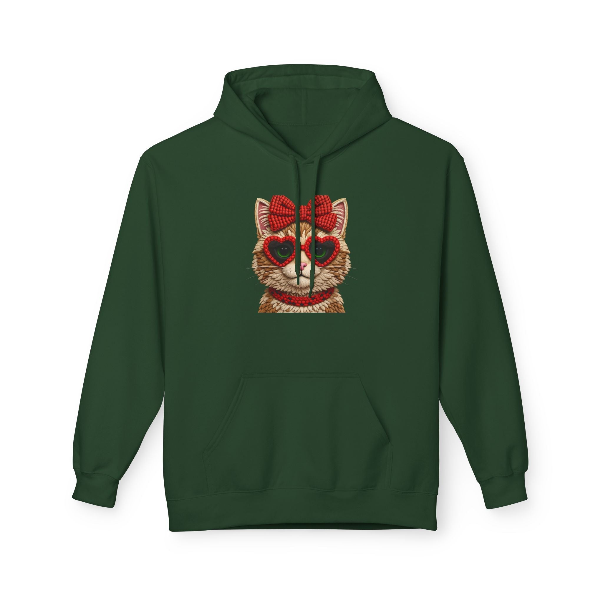 Cat With Heart Glasses Graphic  Hoodie Printify