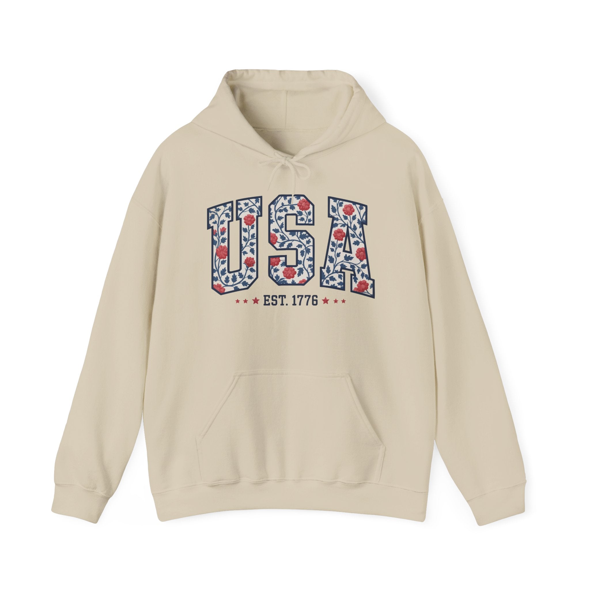 USA Floral Hoodie