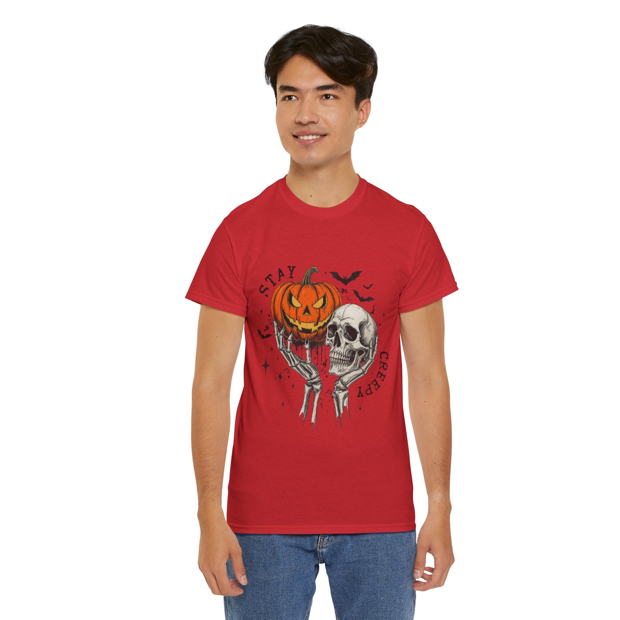 Halloween Skull  Stay Creepy Halloween T- Shirt Printify