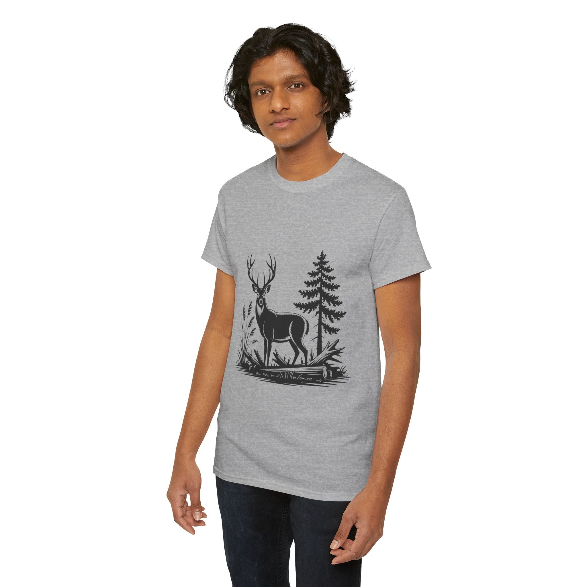 Rustic Deer Graphic T- Shirt Printify