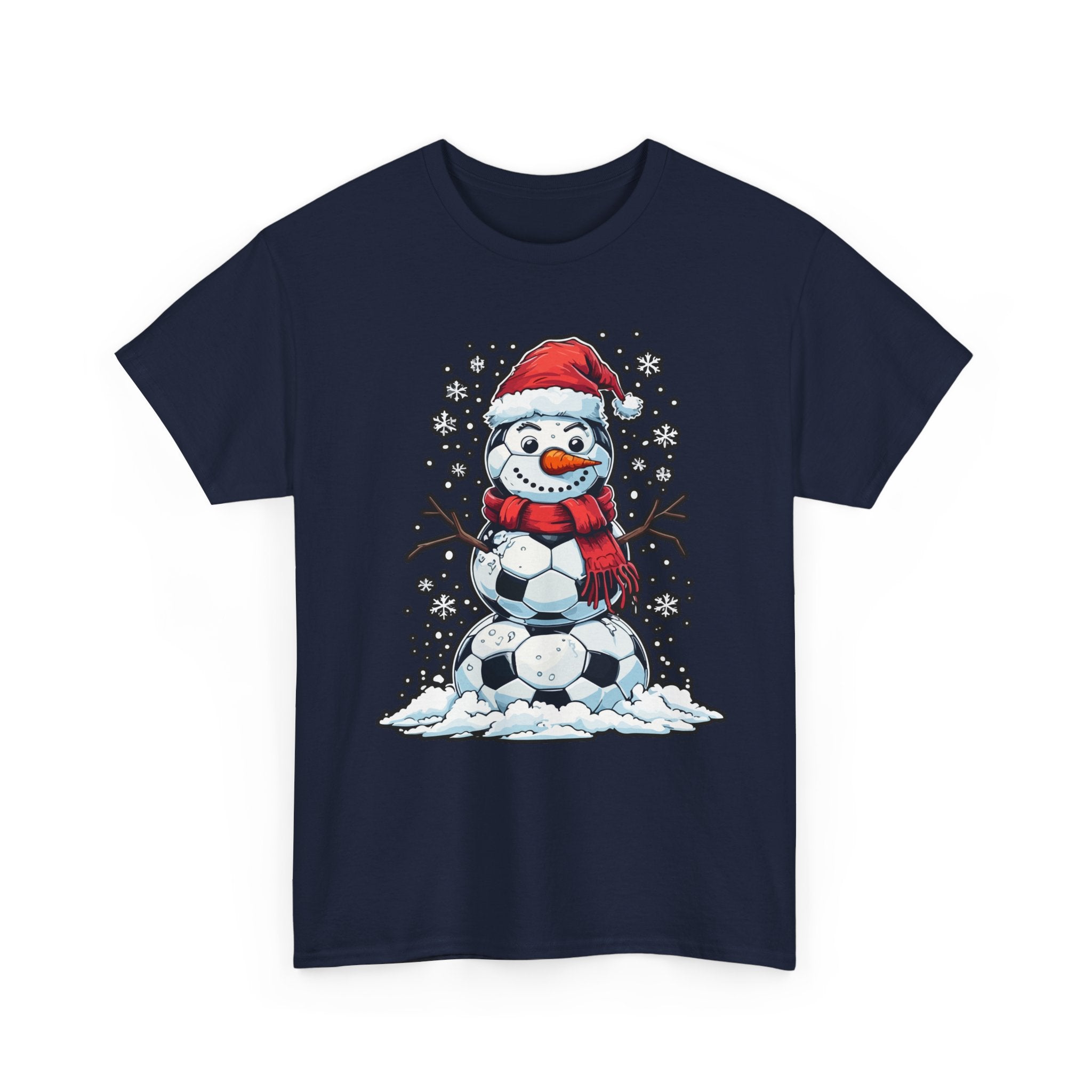 Christmas Snowman Soccer T-Shirt Printify