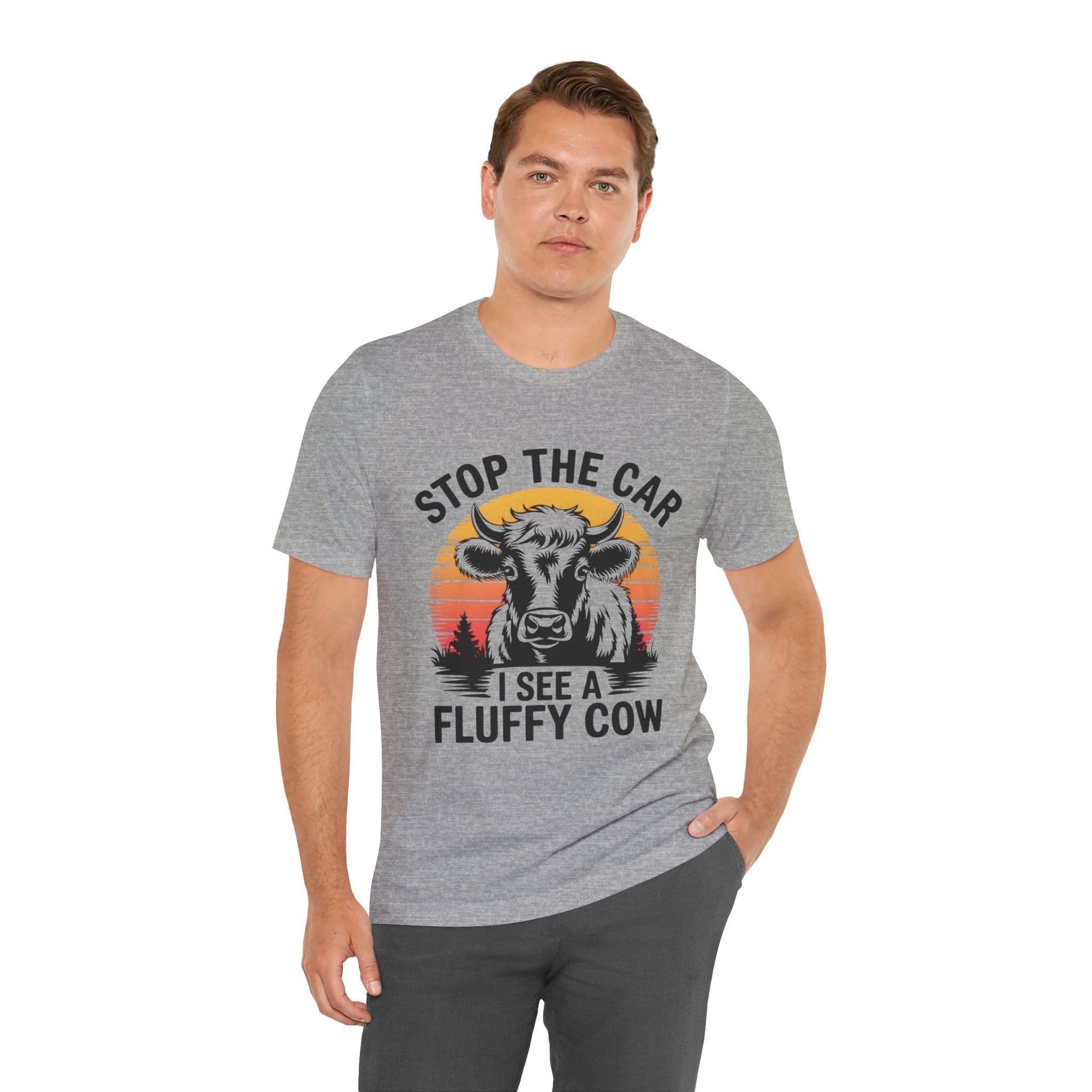 Stop The Car I See a Fluffy Cow Graphic T-shirt Printify