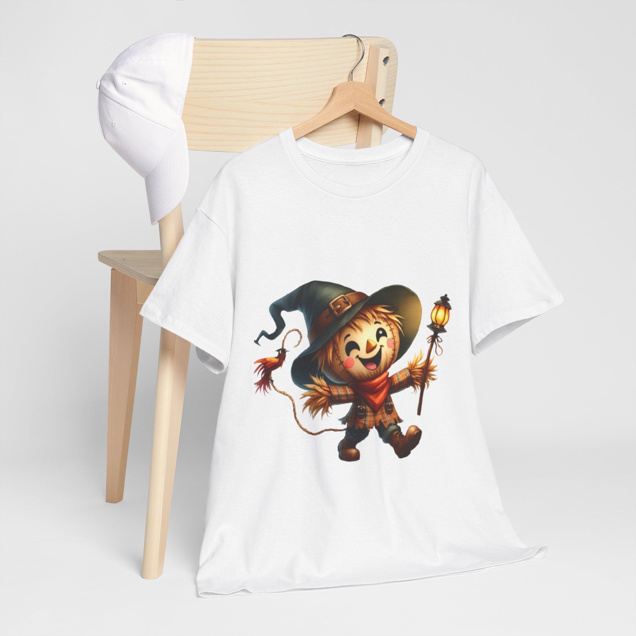 Whimsical Scarecrow Unisex Halloween T- Shirt Printify