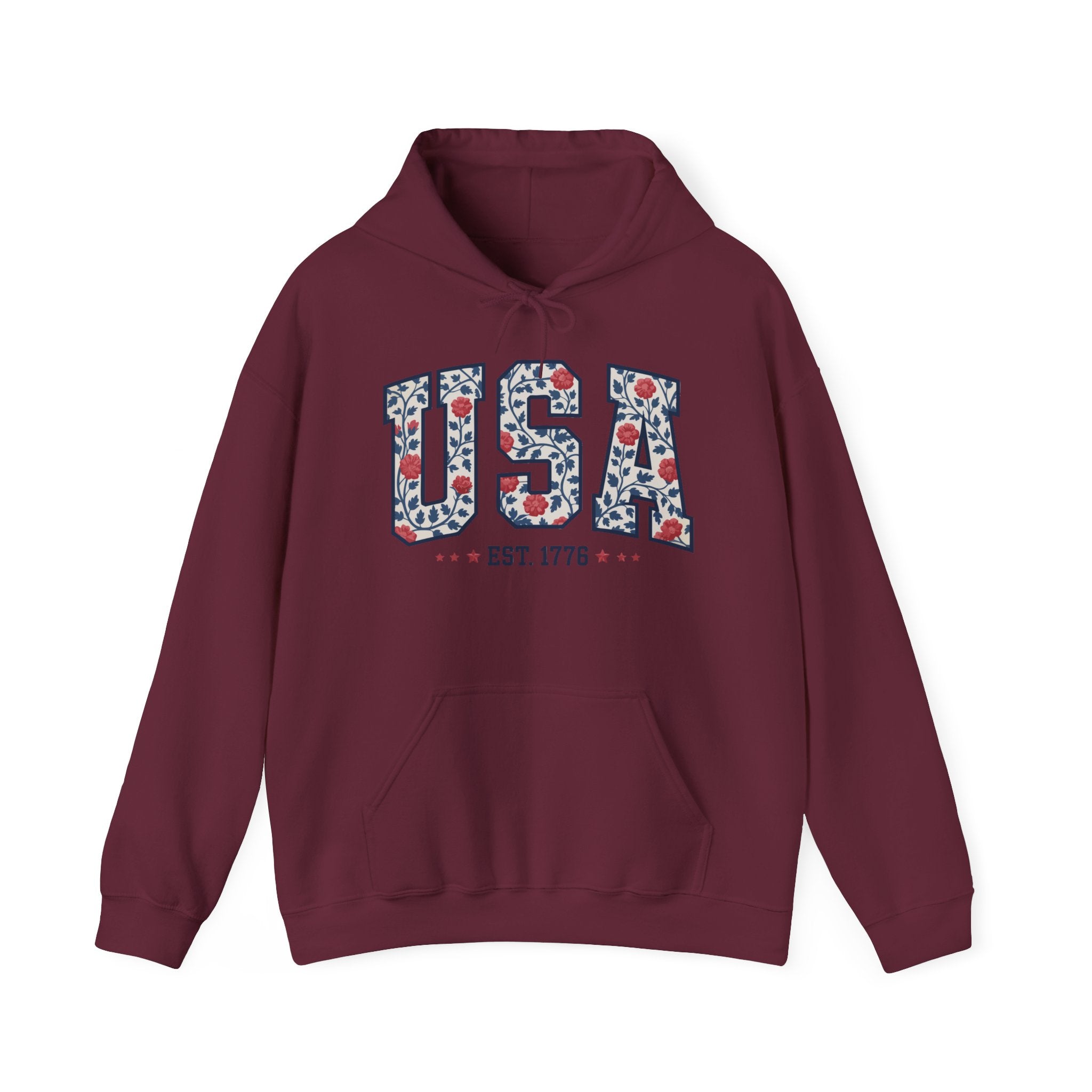 USA Floral Hoodie