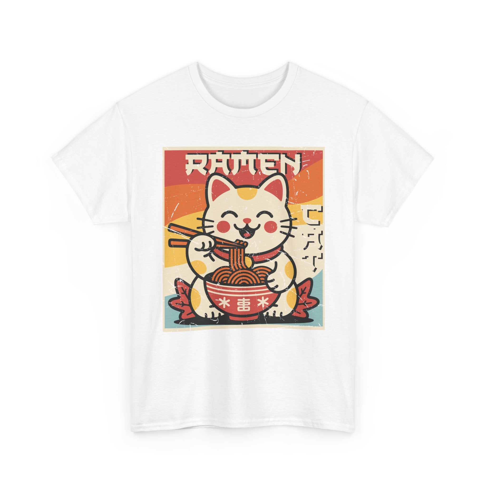 Cute Ramen Cat Vintage T- Shirt Printify