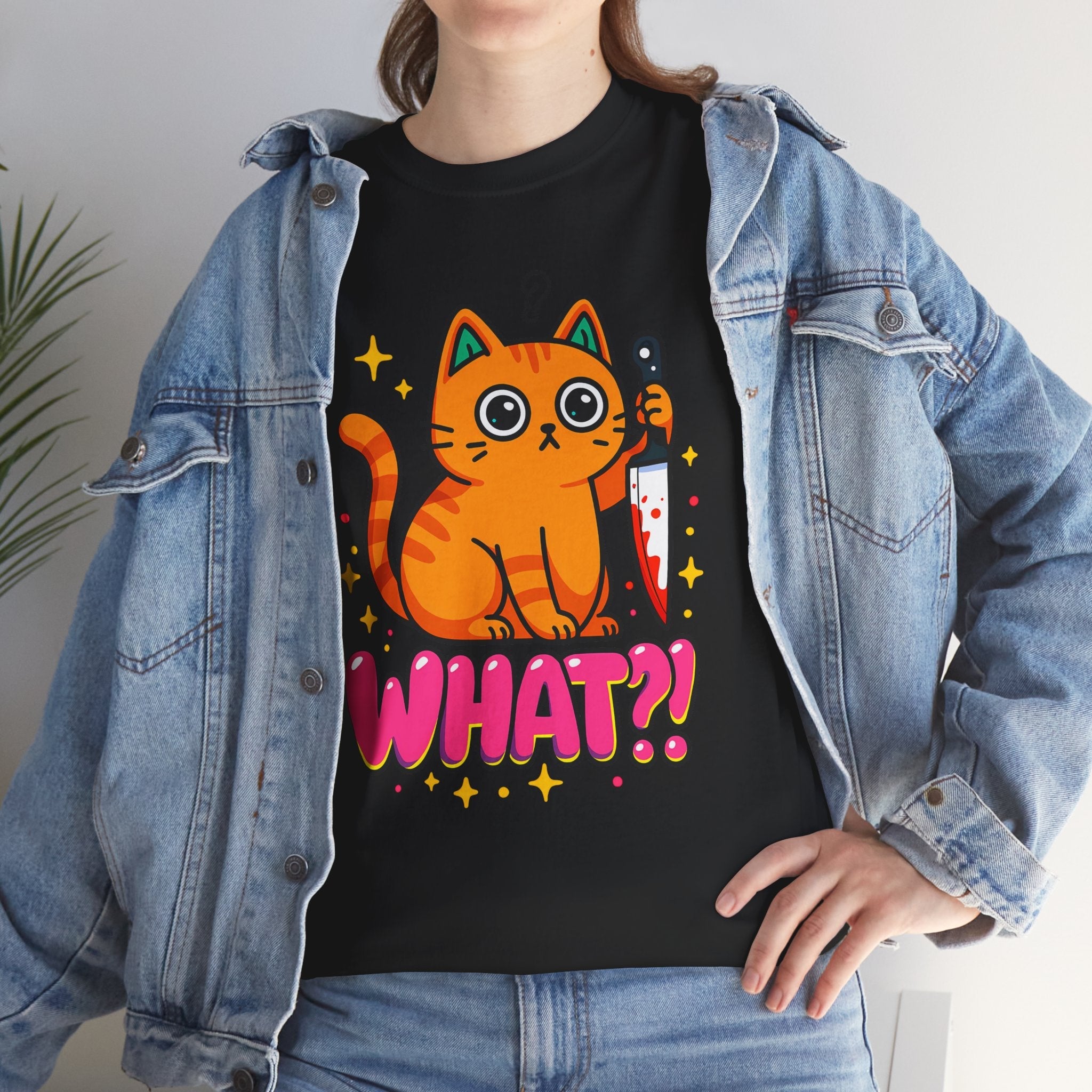 Whimsical Cat Graphic T-Shirt Printify