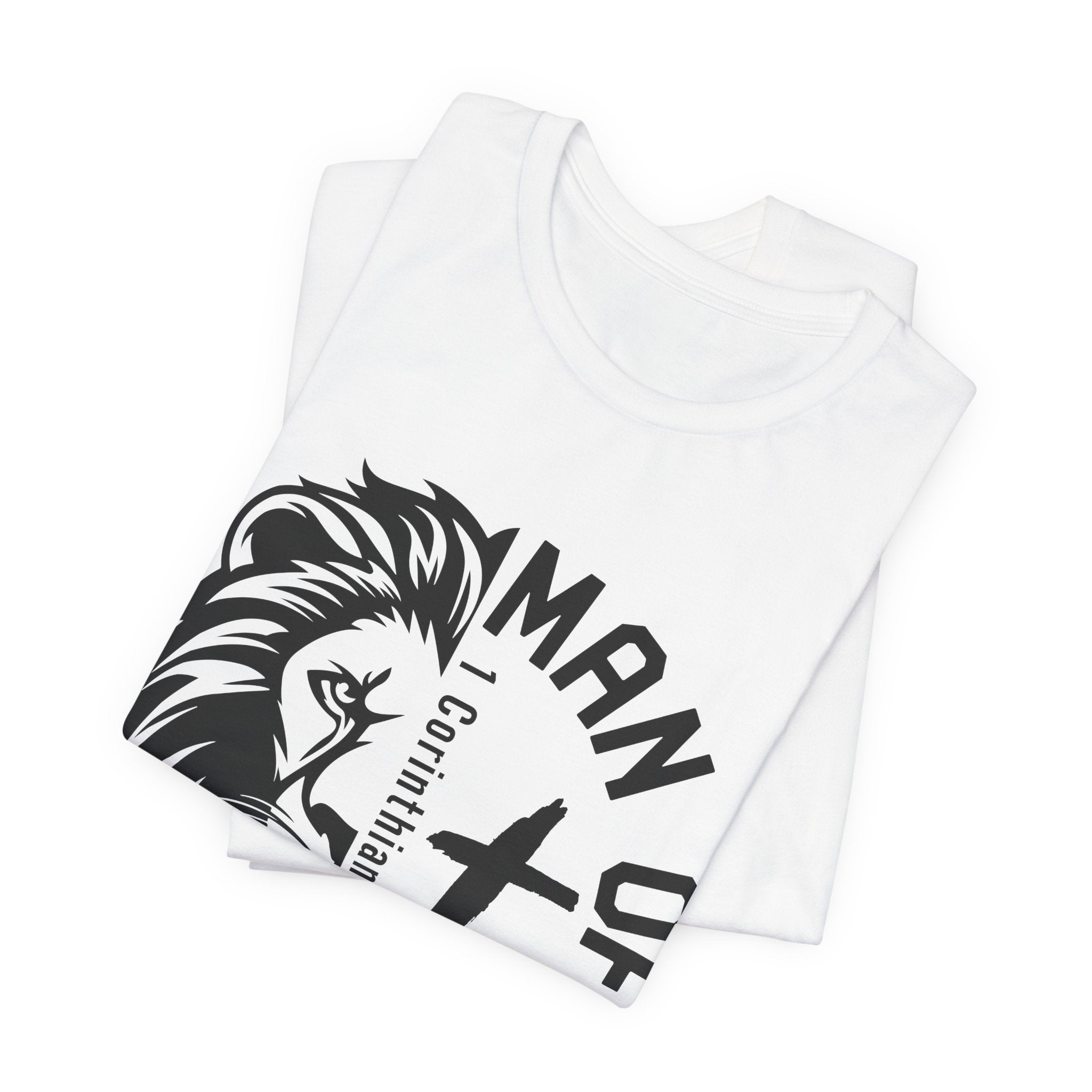 Man of Faith Lion Graphic T-Shirt Printify