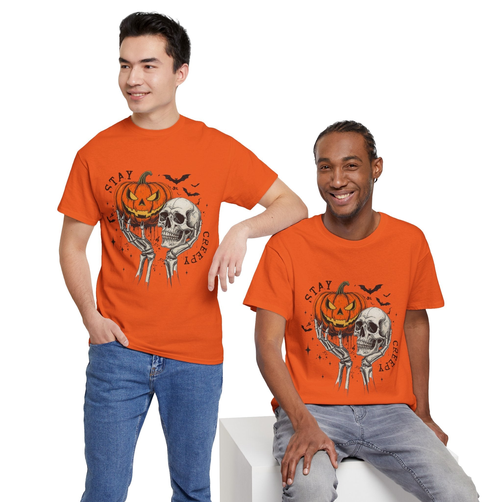 Halloween Skull  Stay Creepy Halloween T- Shirt Printify