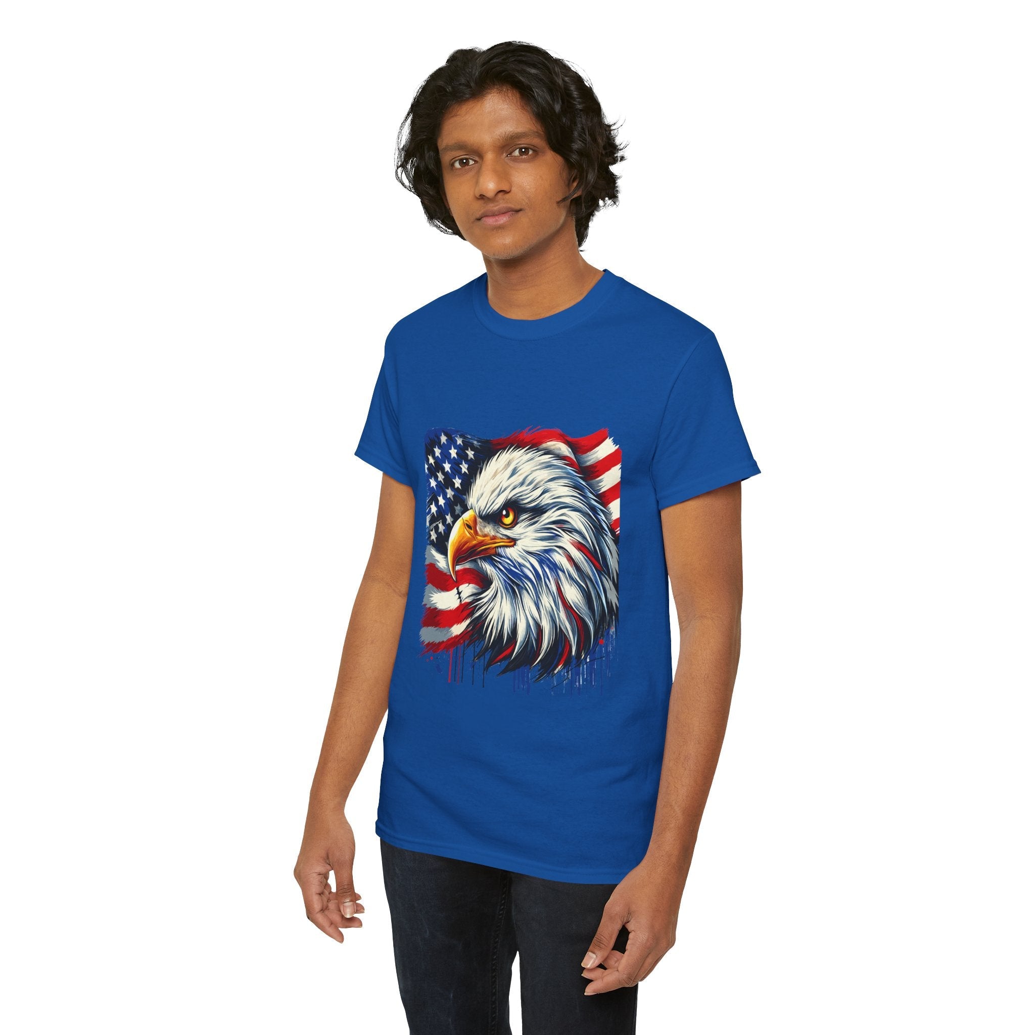 Bald Eagle American Flag T-Shirt Printify