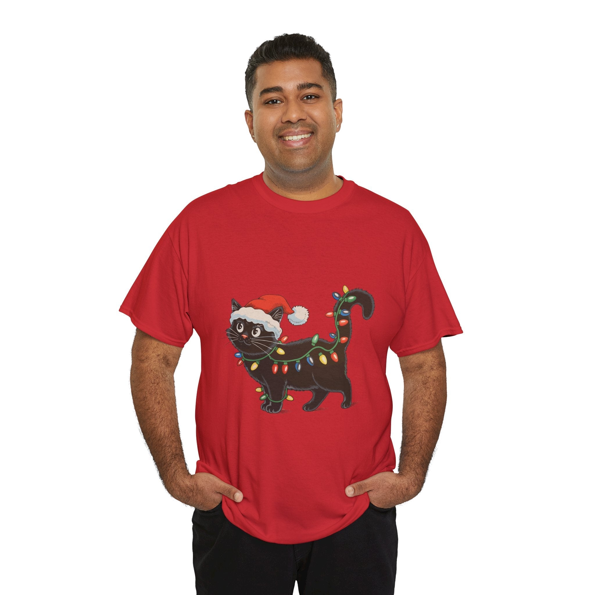 Festive Cat Christmas T-Shirt Printify