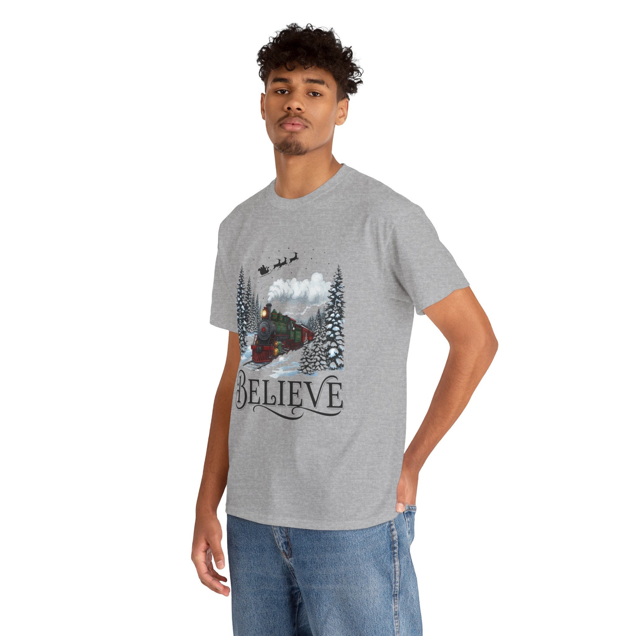 Christmas Train 'Believe' Unisex T- Shirt Printify
