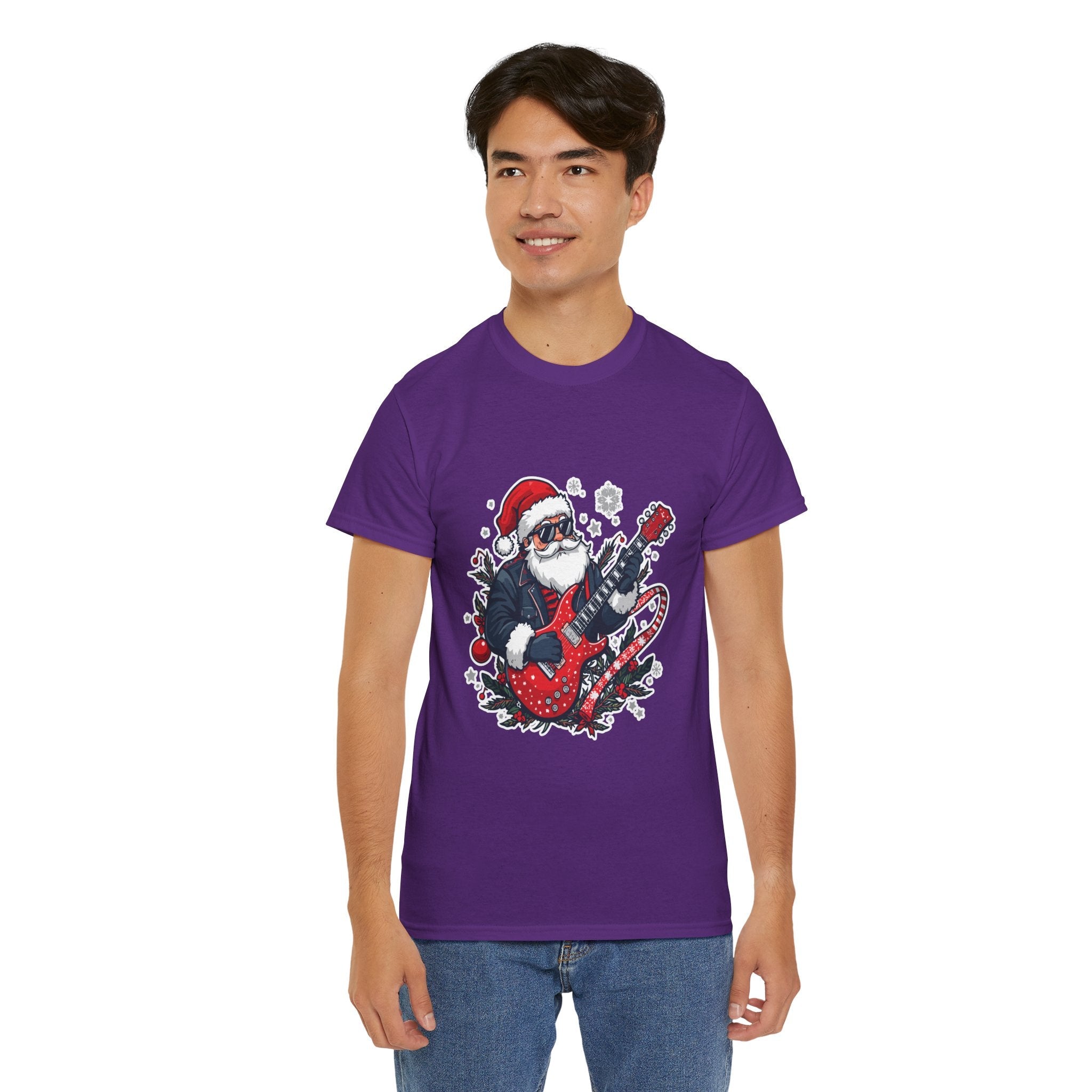 Rockin' Santa Music Graphic T-Shirt Printify