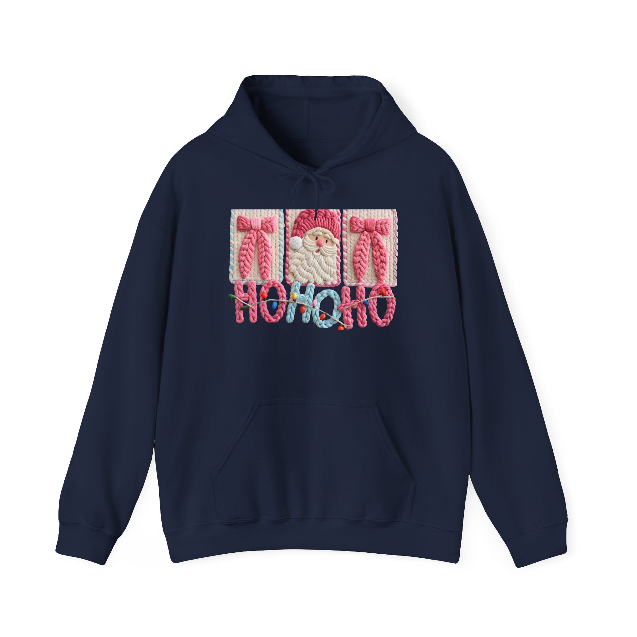 Holiday 'Ho Ho Ho' Knit Santa Hoodie Printify