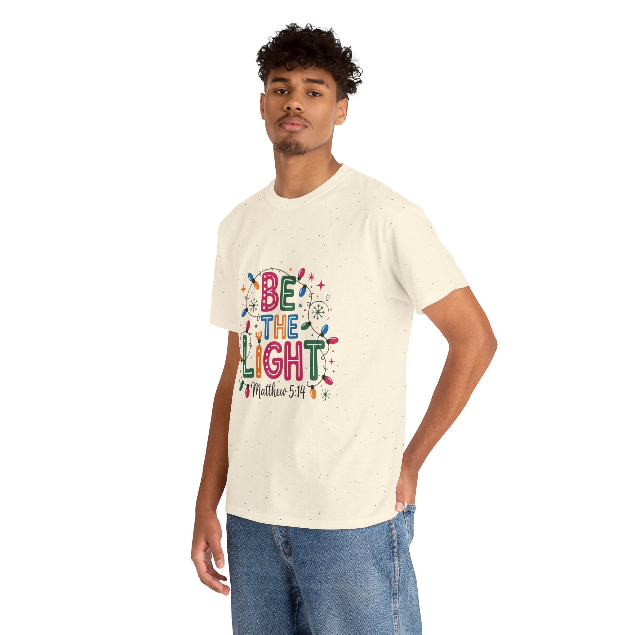 'Be the Light' Christmas T-Shirt Printify