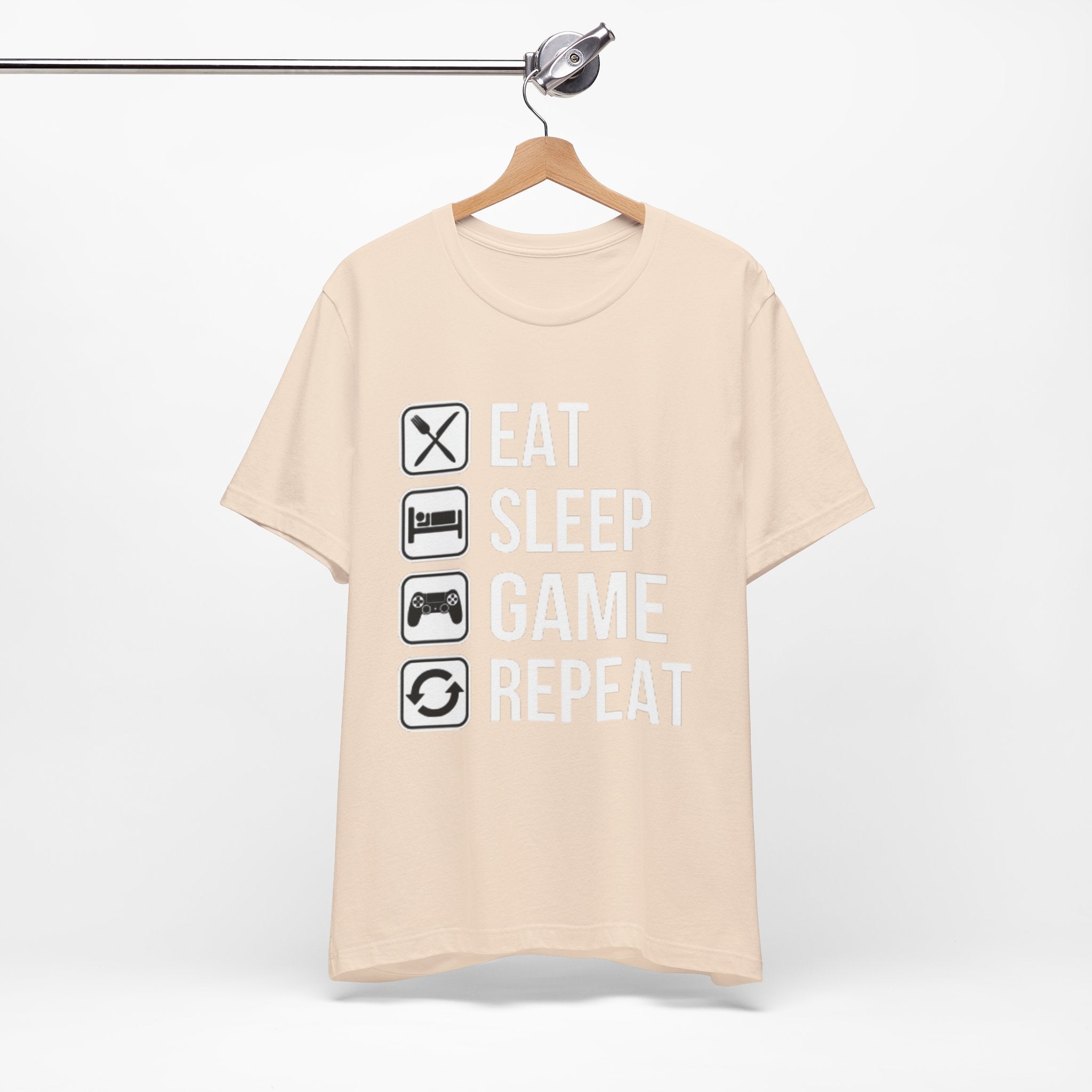 Eat, Sleep, Game, Repeat, Gaming Lifestyle T-Shirt Printify