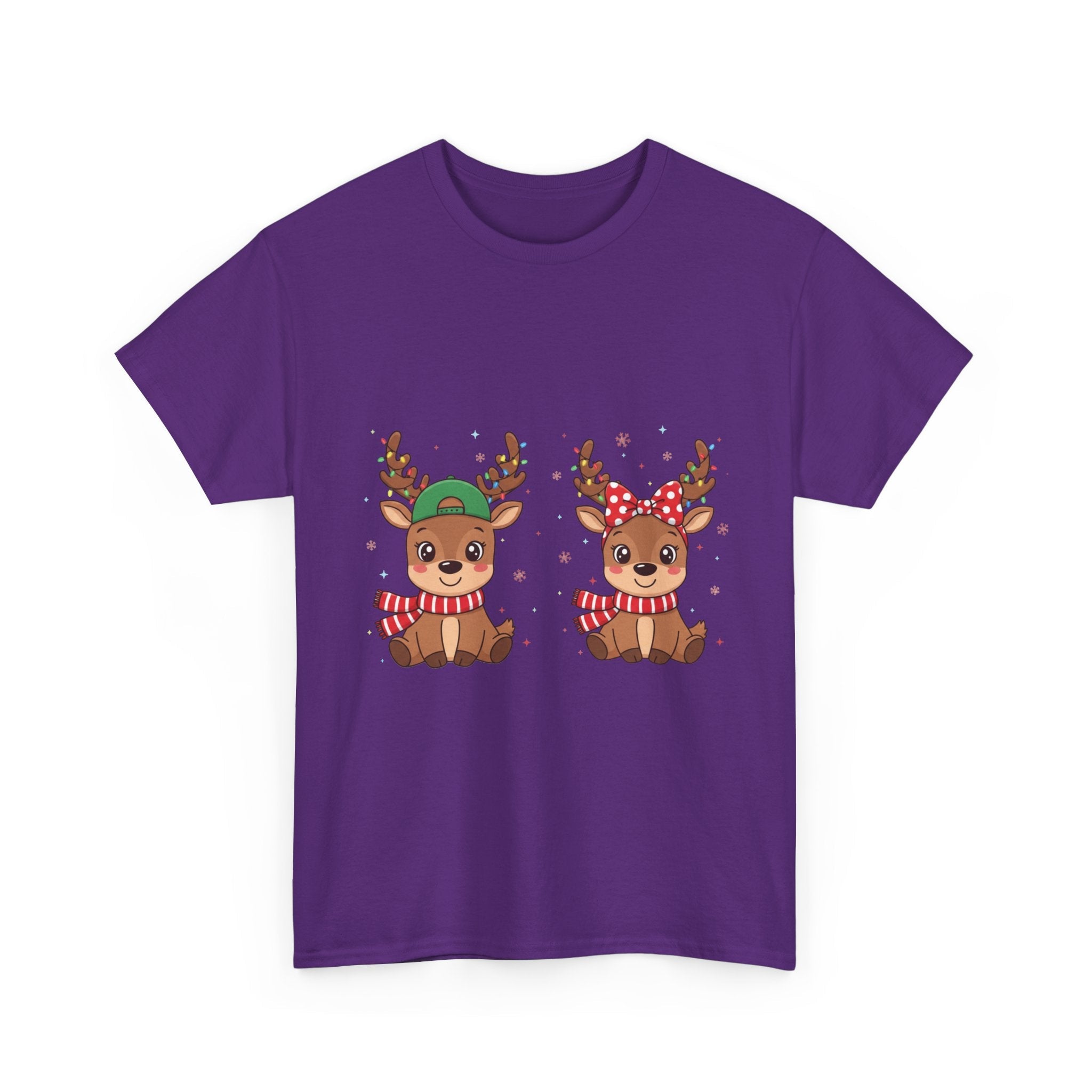 Festive Reindeer Christmas T- Shirt Printify