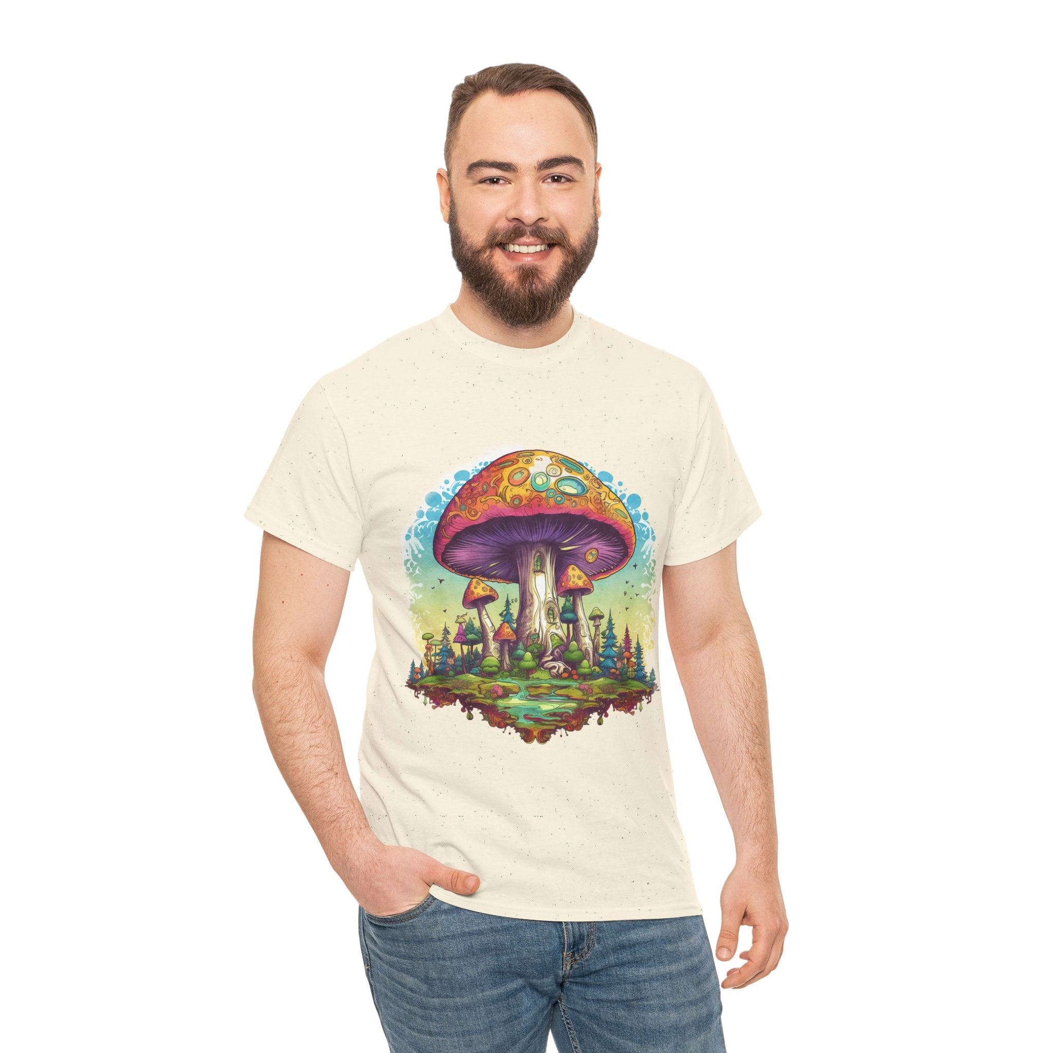 Colorful Mushroom Art Graphic T-Shirt Printify