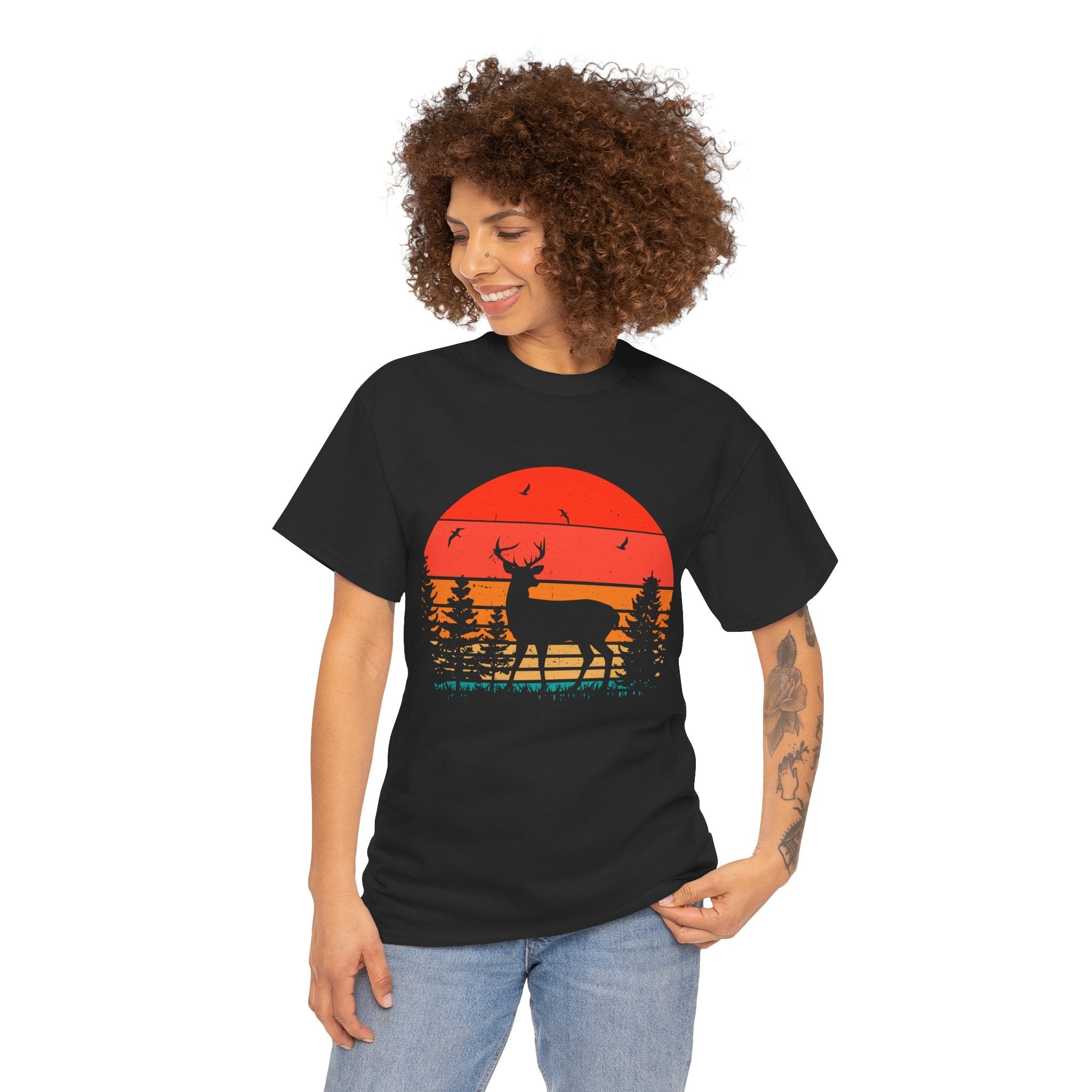 Retro Wildlife Sunset Vintage T- Shirt Printify
