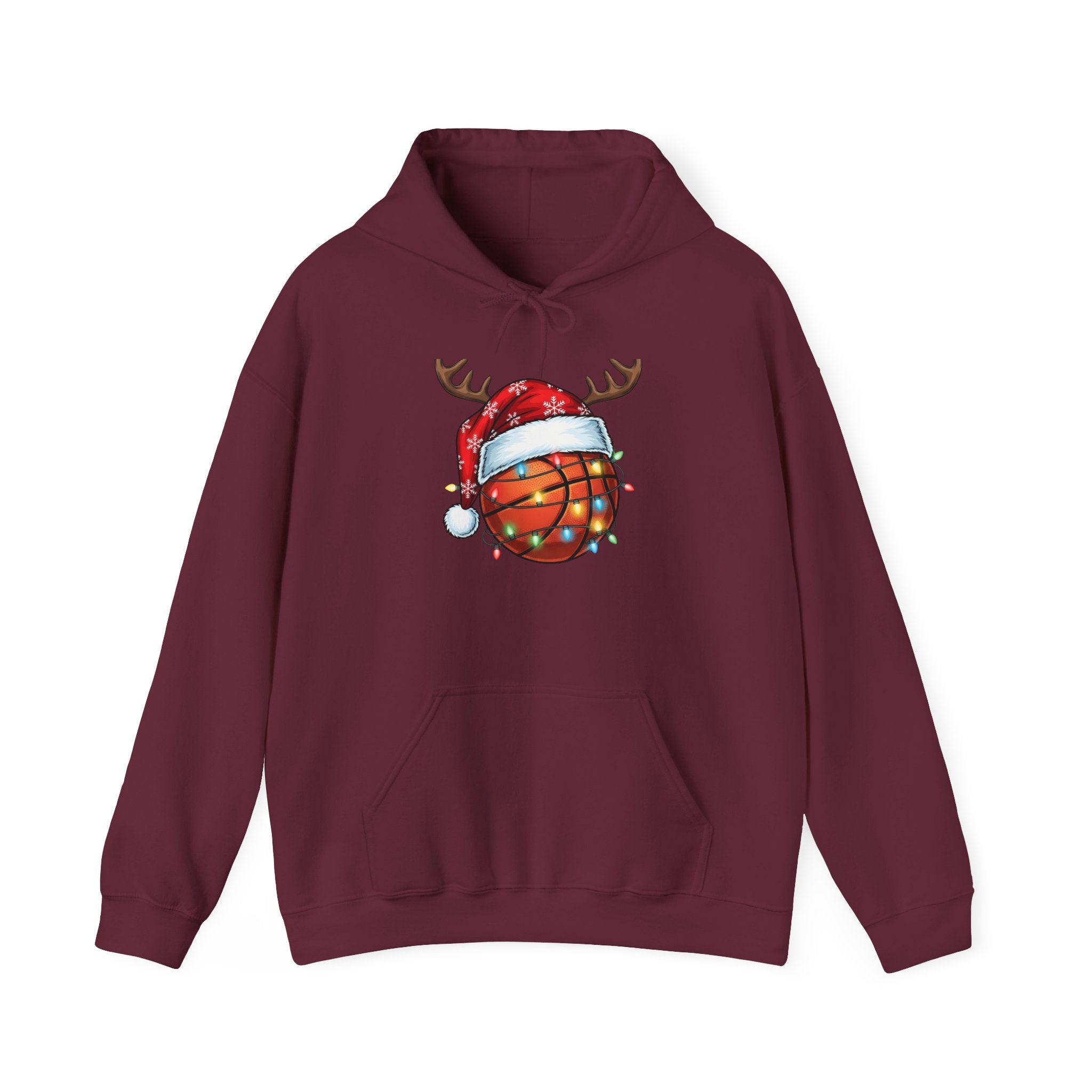 Christmas Basketball Reindeer Hoodie Printify