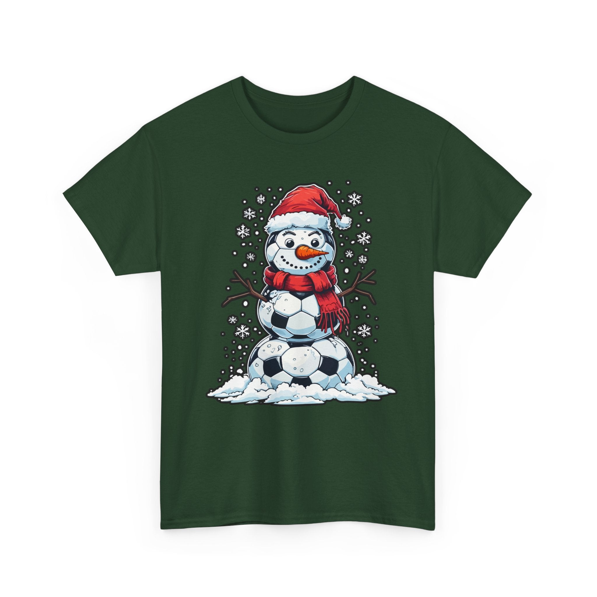 Christmas Snowman Soccer T-Shirt Printify