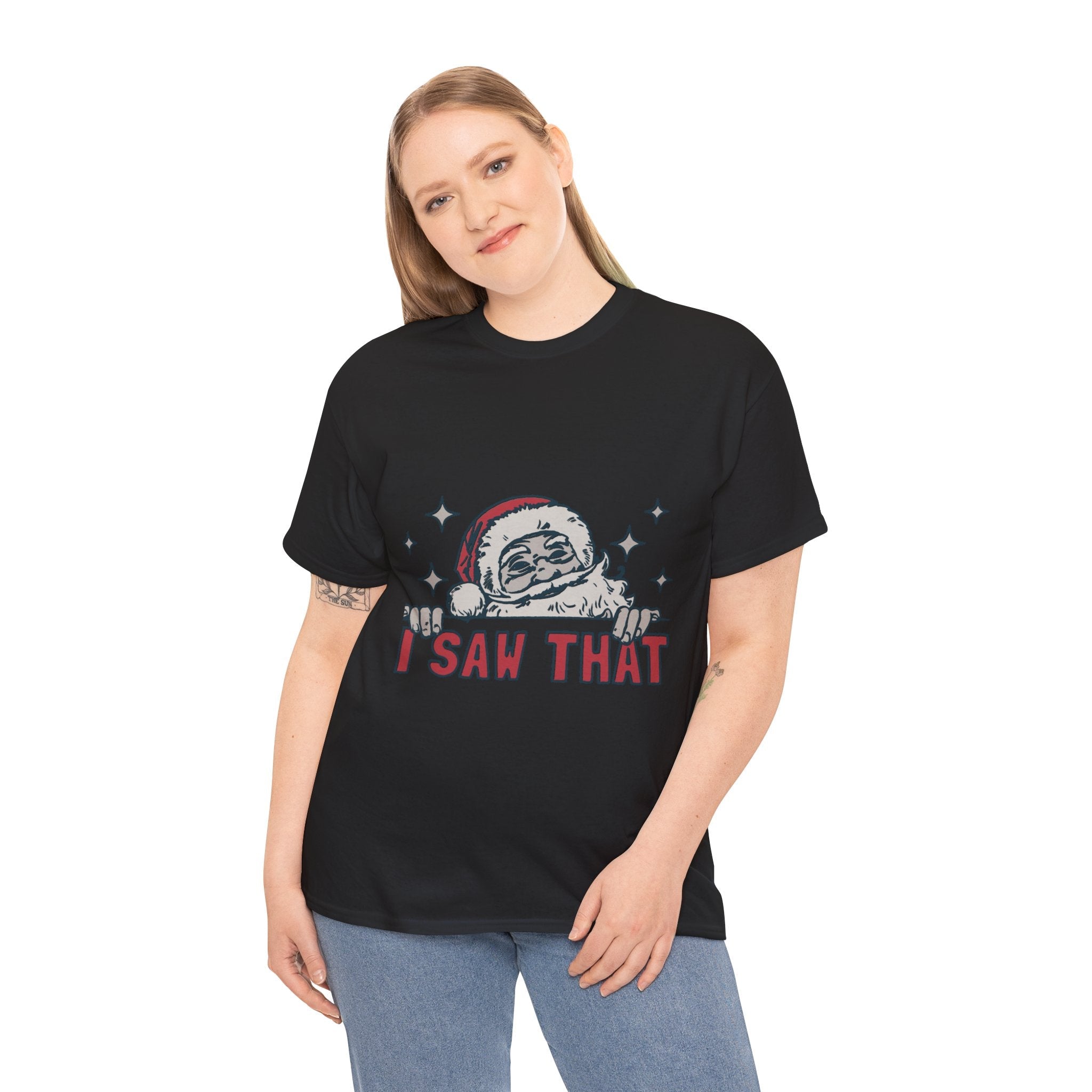 Santa's Watchful Unisex Christmas T-Shirt Printify