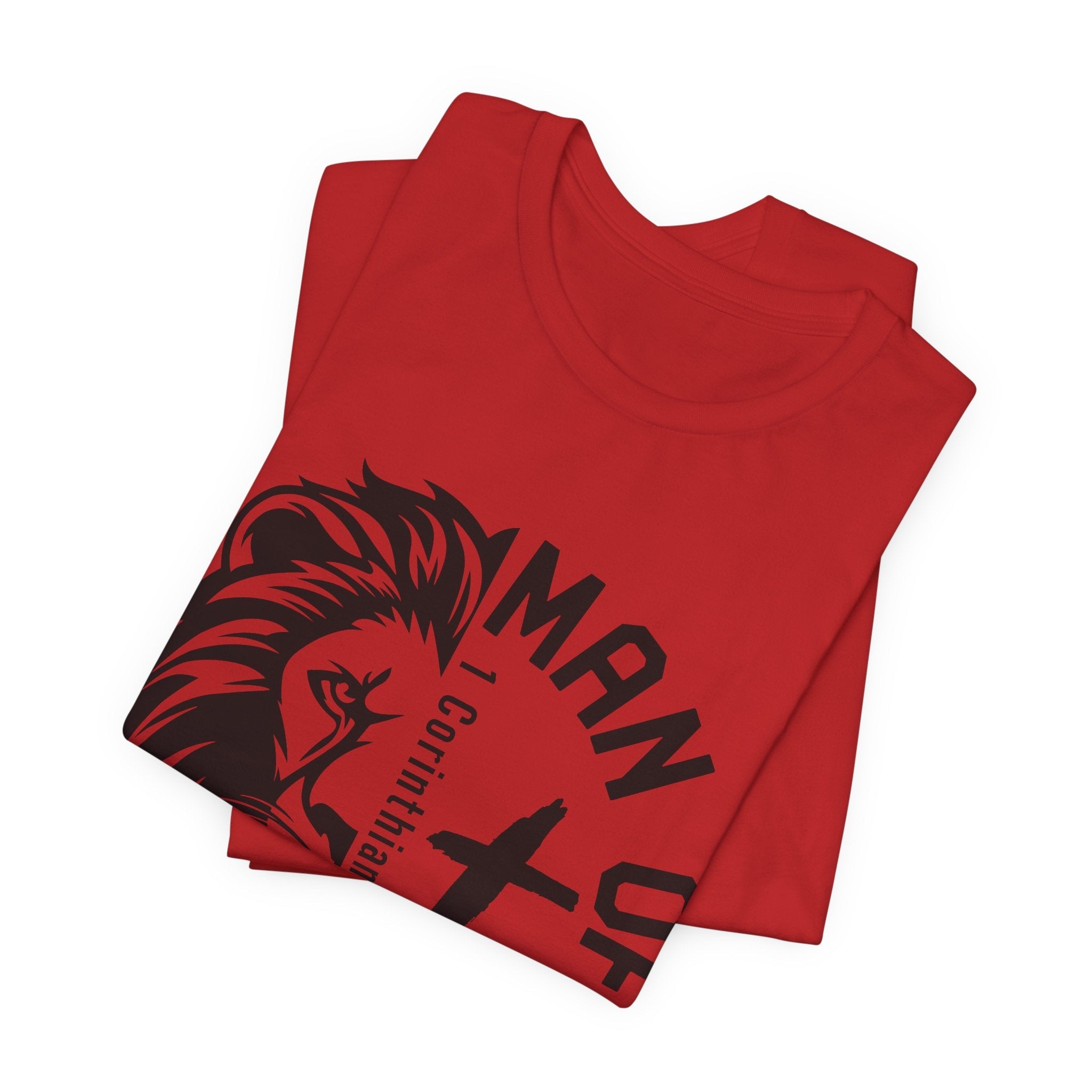 Man of Faith Lion Graphic T-Shirt Printify