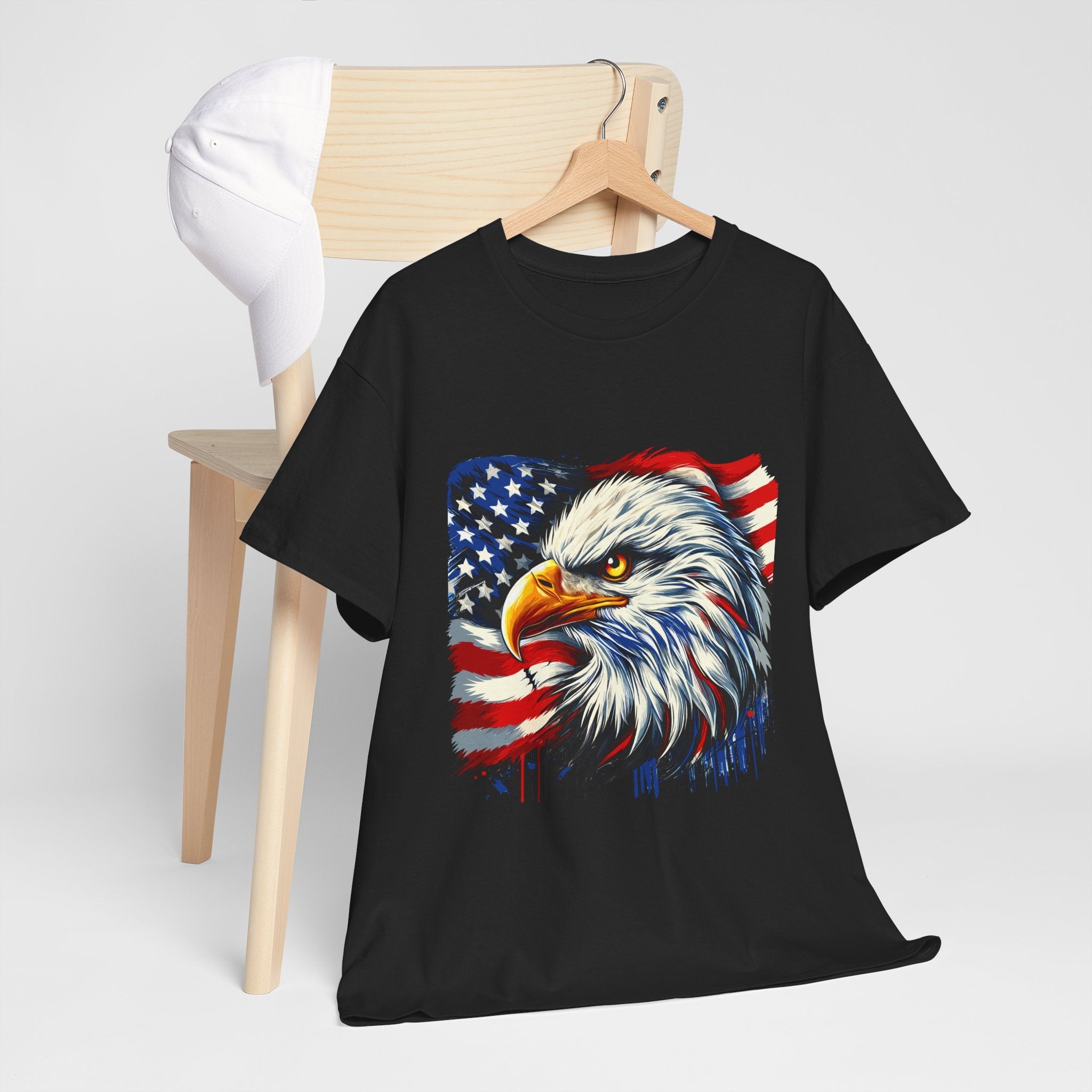 Bald Eagle American Flag T-Shirt Printify