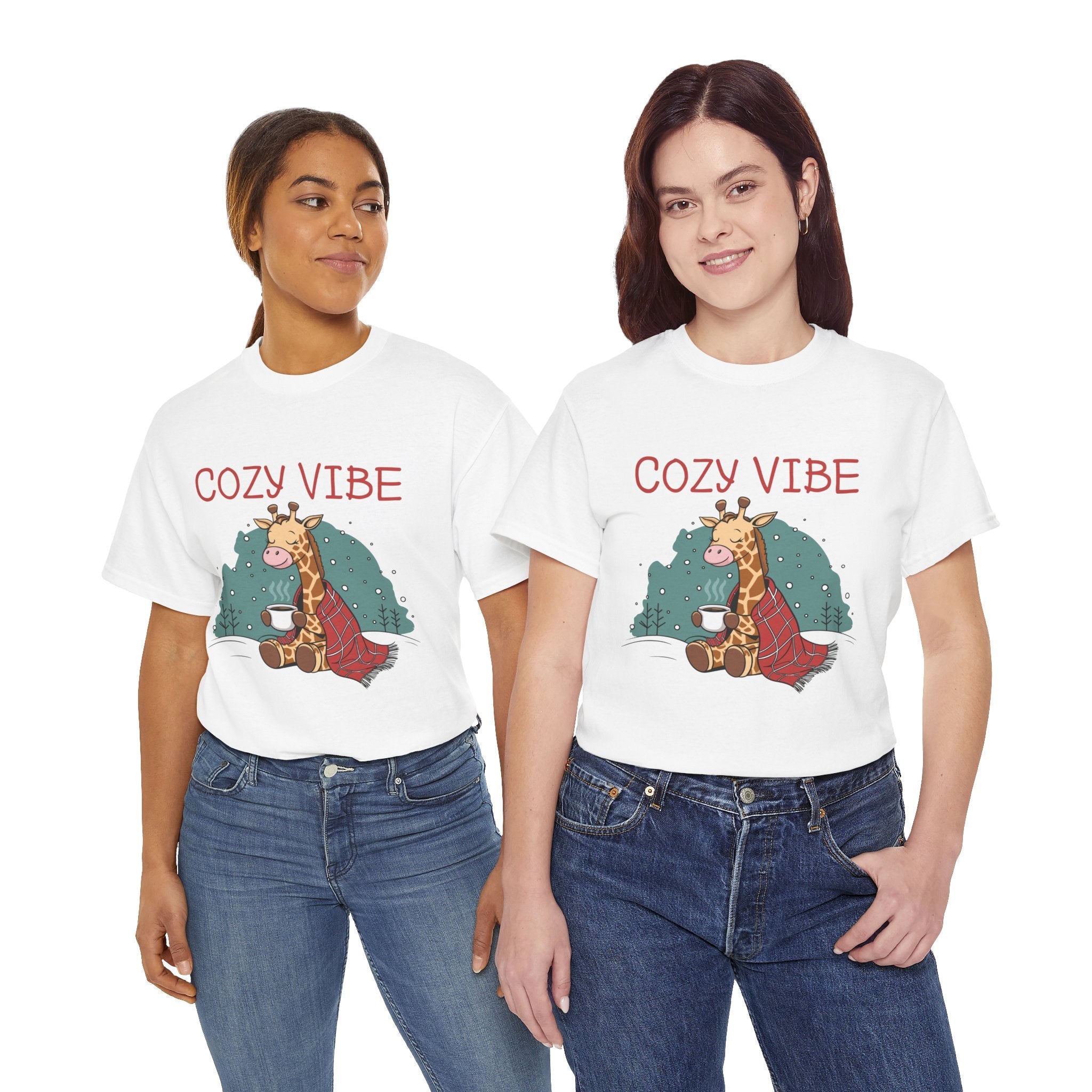 Cozy Vibe Giraffe Unisex T-Shirt Printify