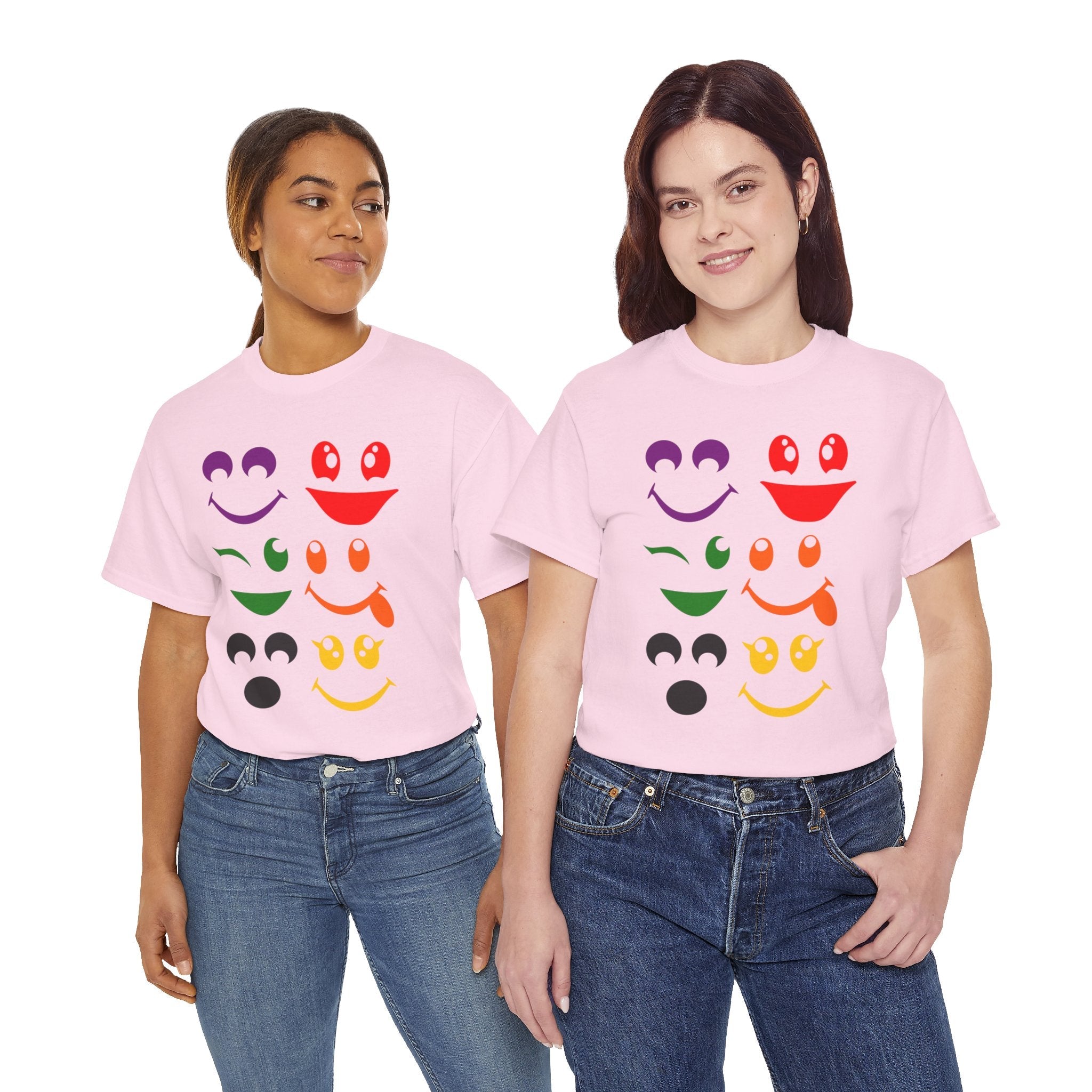 Colorful Smiley Face Unisex T- Shirt Printify