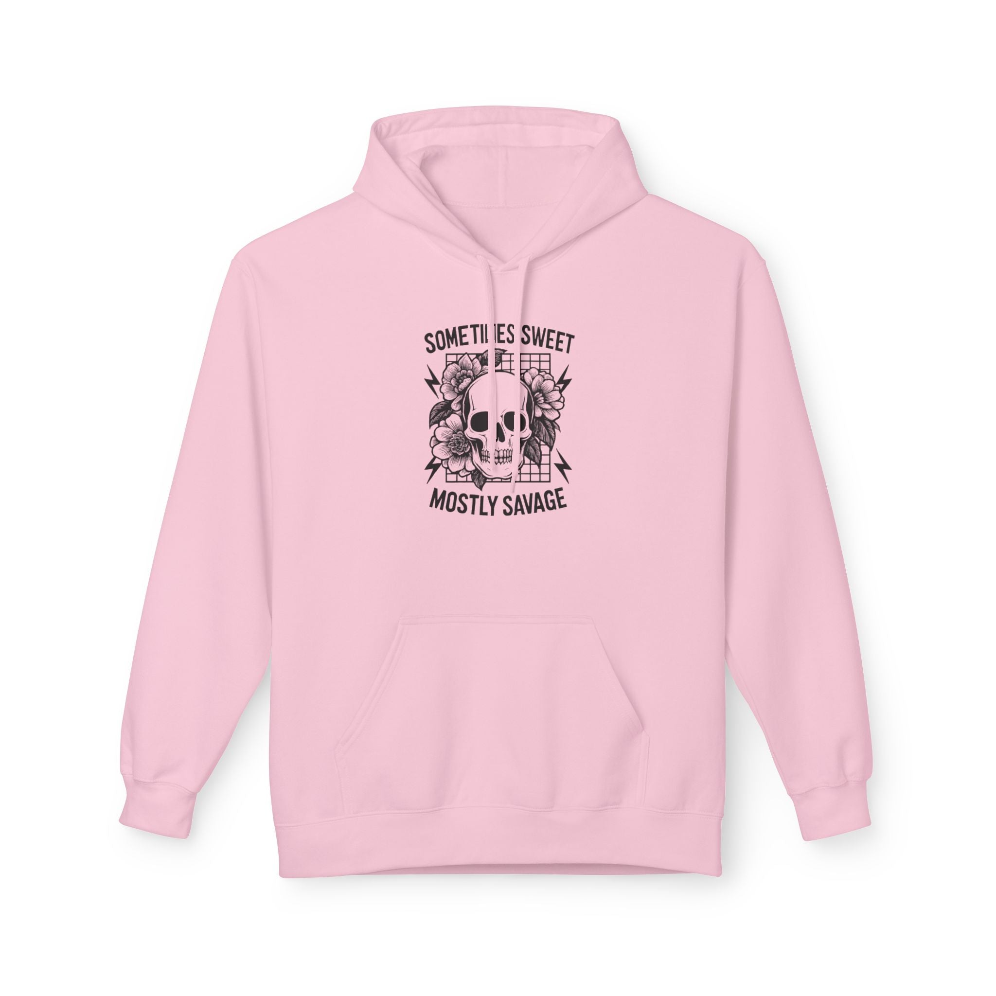 Skull Floral 'Sometimes Sweet Mostly Savage' Hoodie Printify