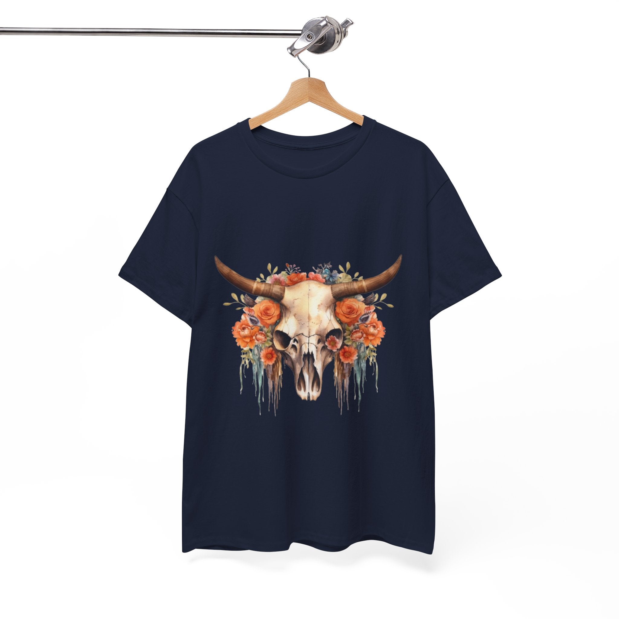 Boho Floral Skull Unisex T-Shirt Printify