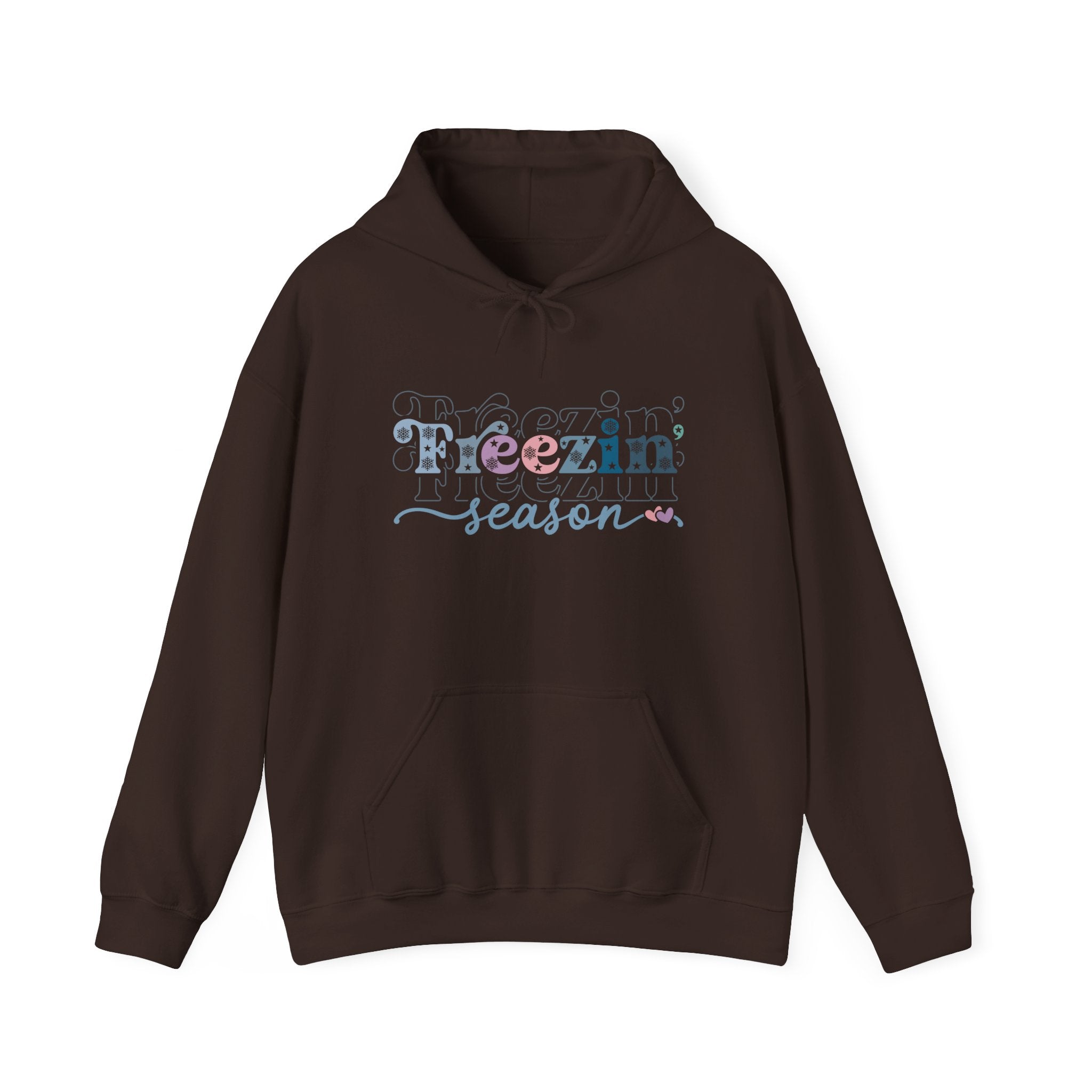 Freezin' Season Cozy Winter Graphic Hoodie Printify