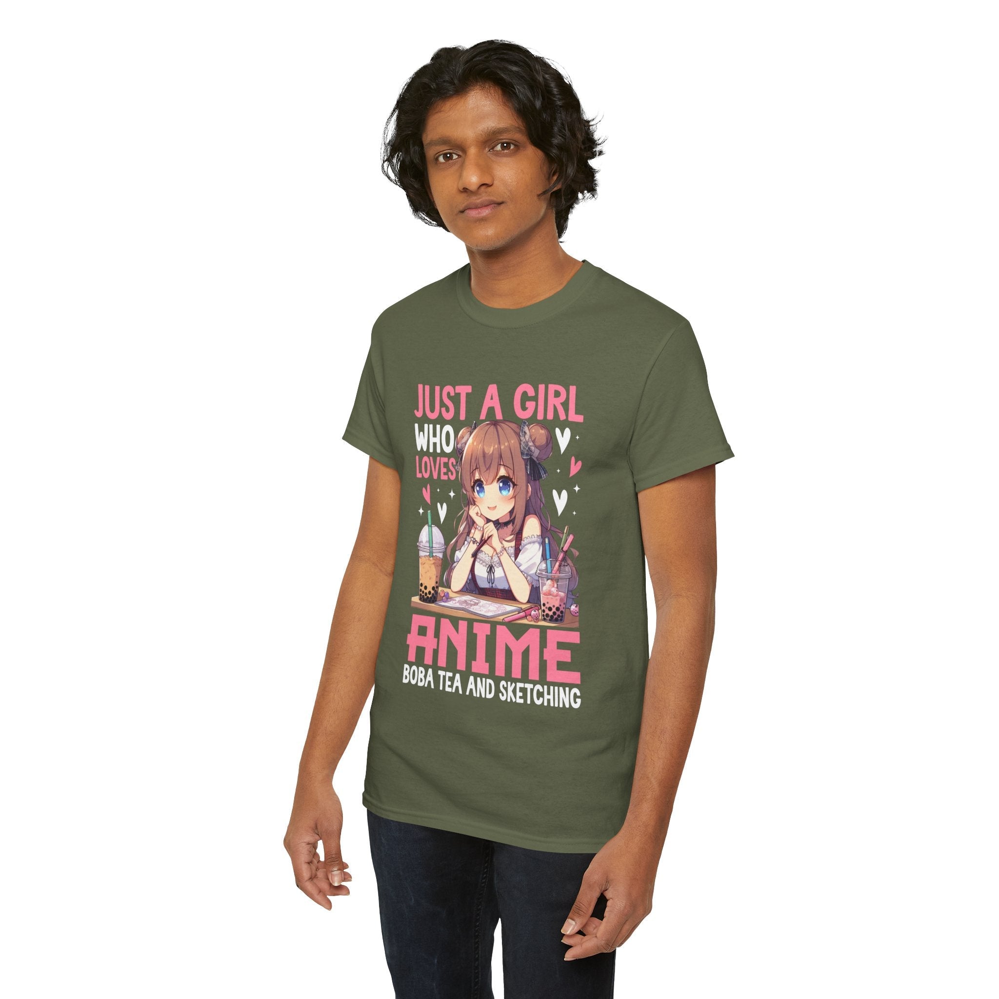 Anime Graphic T- Shirt , Just a Girl Loves Anime Printify