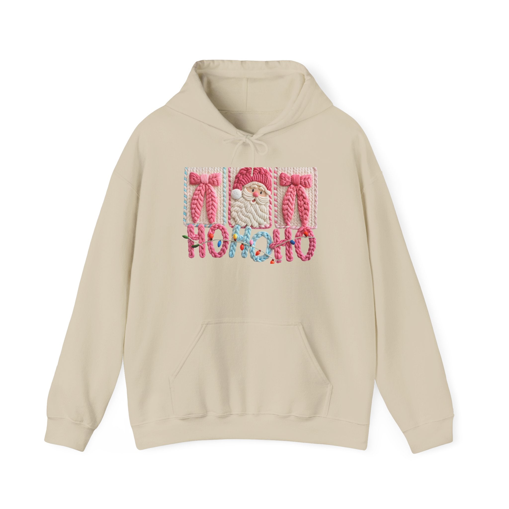 Holiday 'Ho Ho Ho' Knit Santa Hoodie Printify