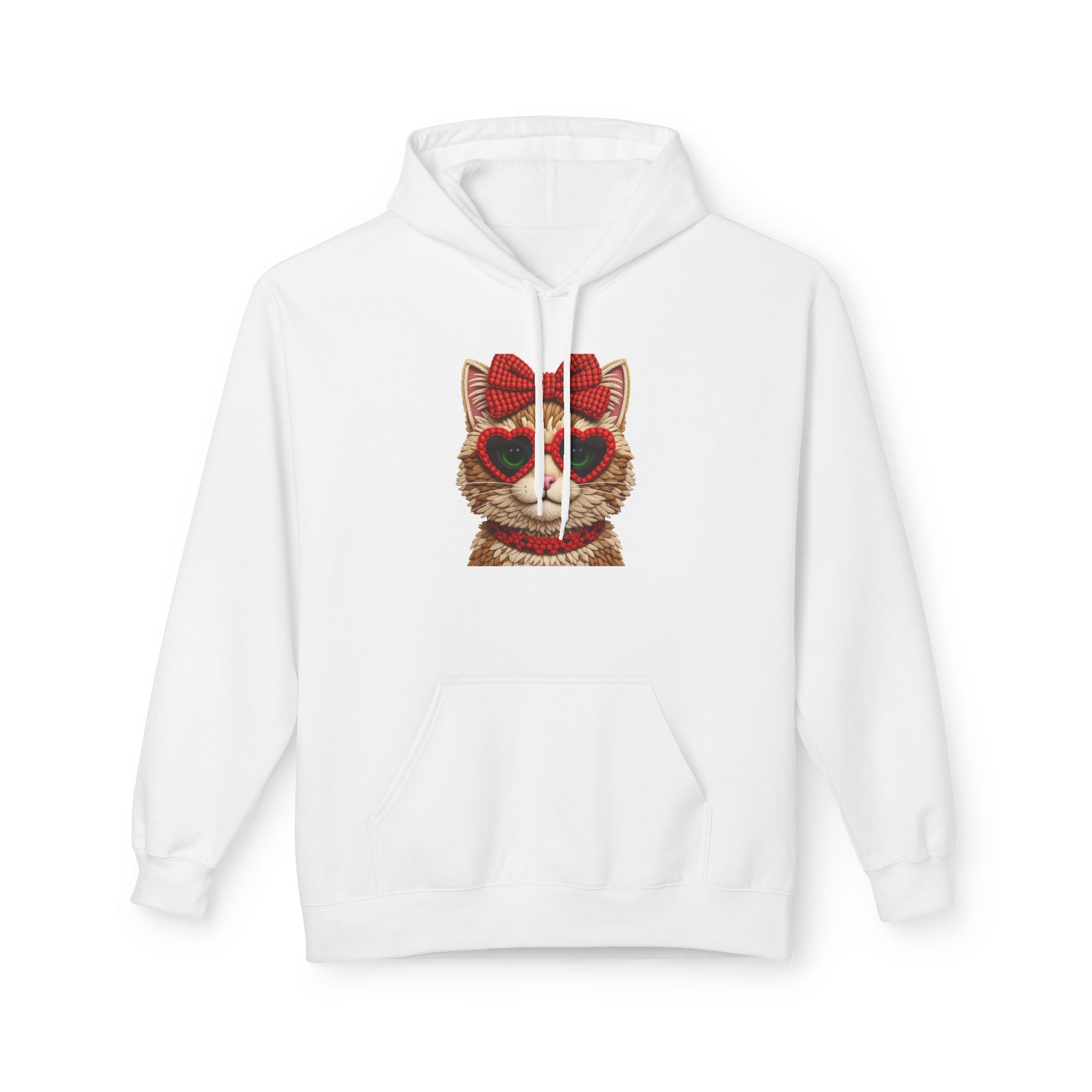 Cat With Heart Glasses Graphic  Hoodie Printify