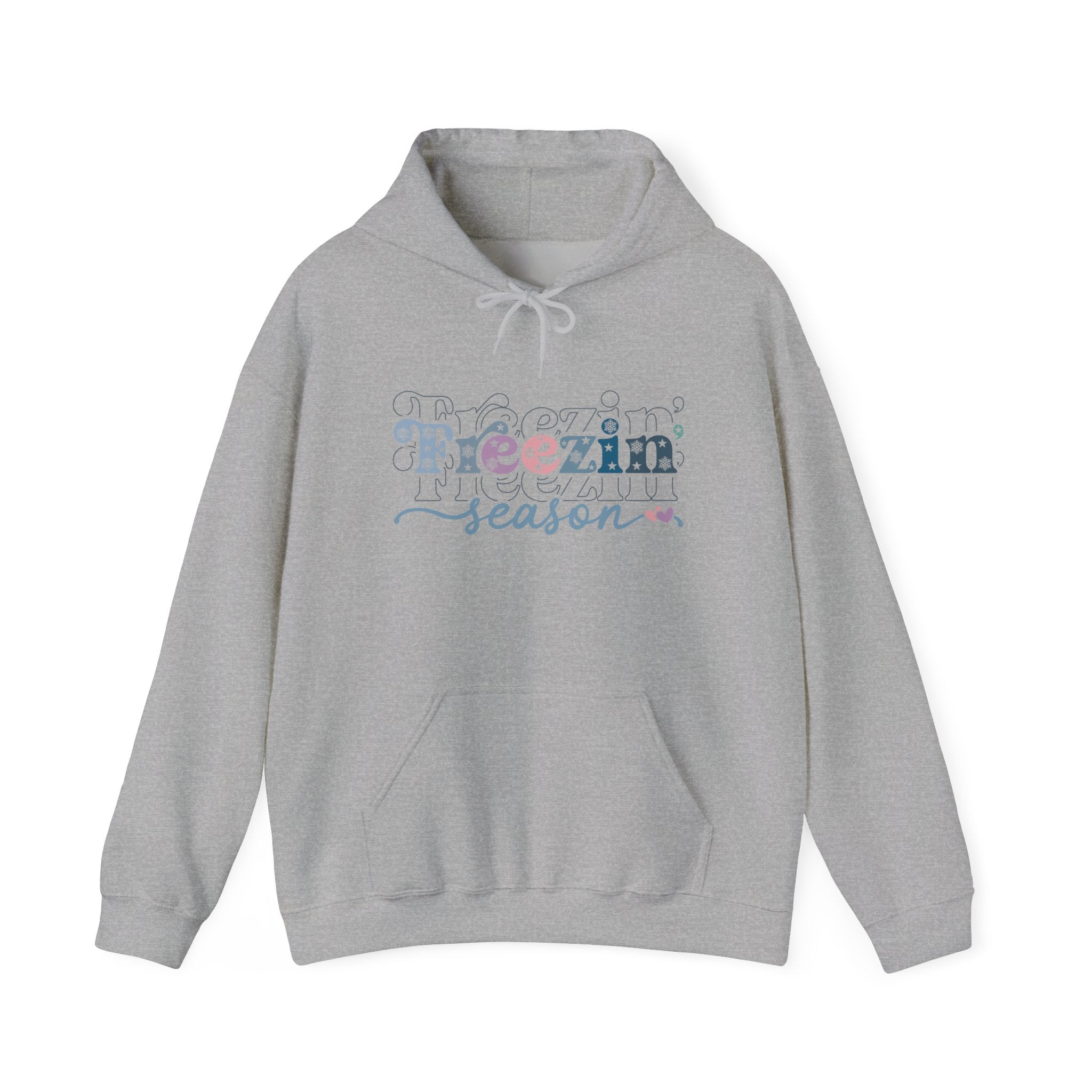 Freezin' Season Cozy Winter Graphic Hoodie Printify