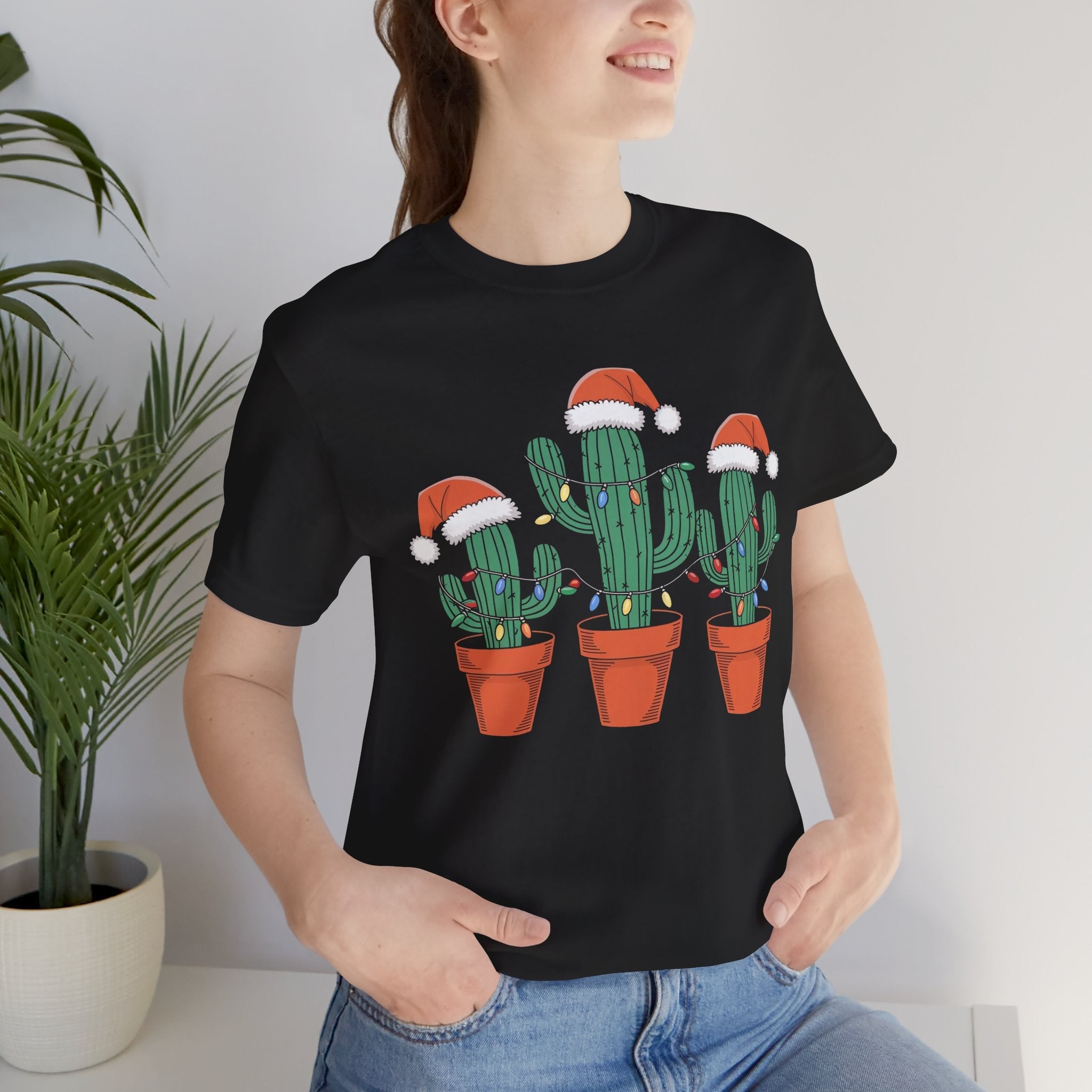 Christmas Cactus Succulent T-Shirt Printify