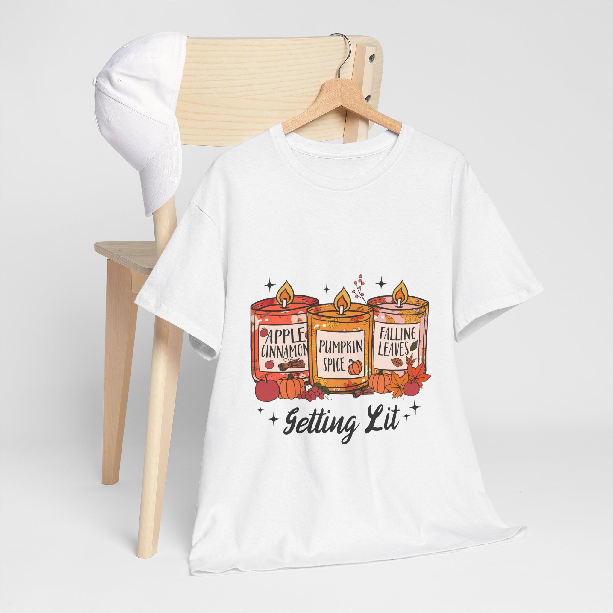 Fall Vibes Unisex 'Getting Lit' Seasonal T- Shirt Printify