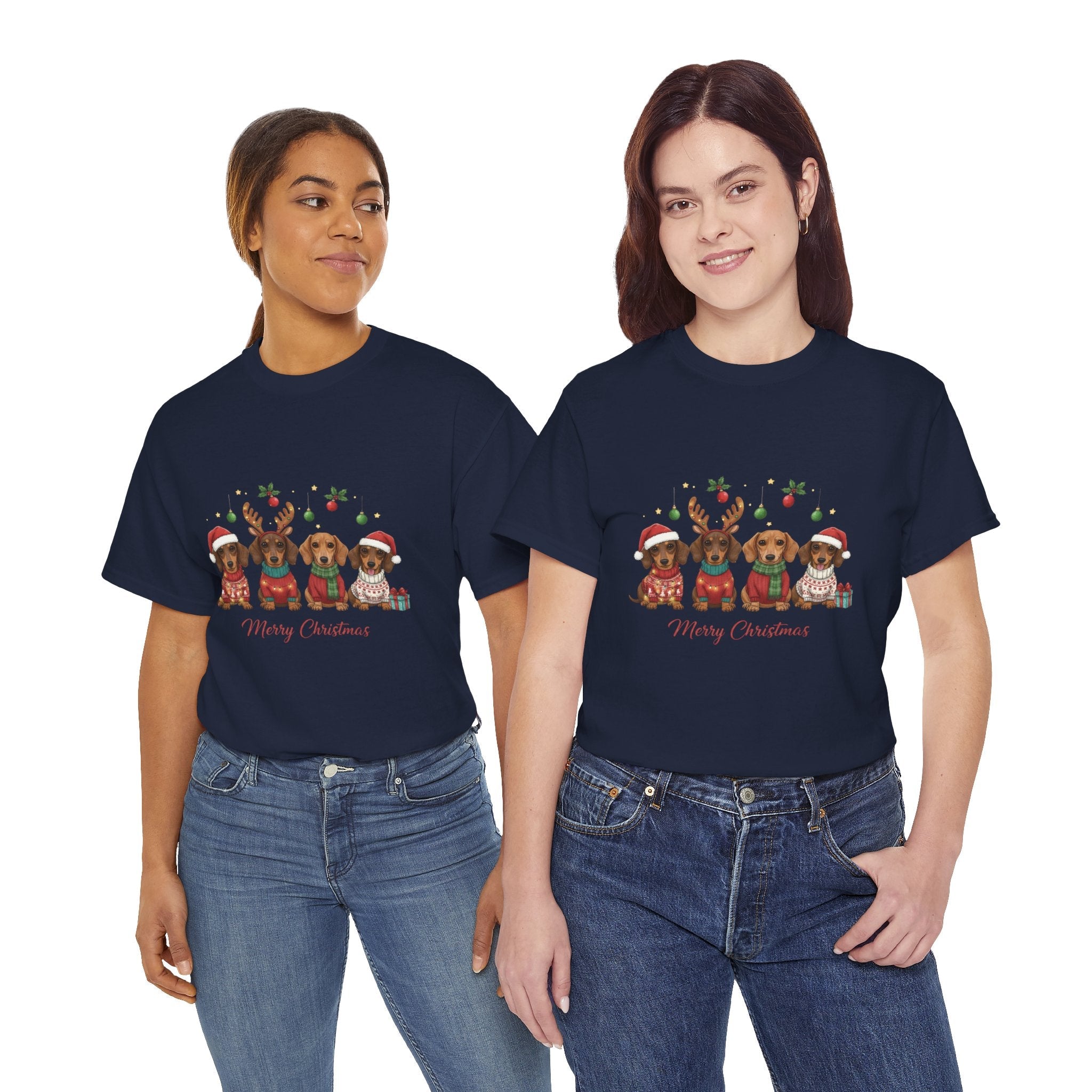 Christmas Dachshund Dogs T-Shirt Printify