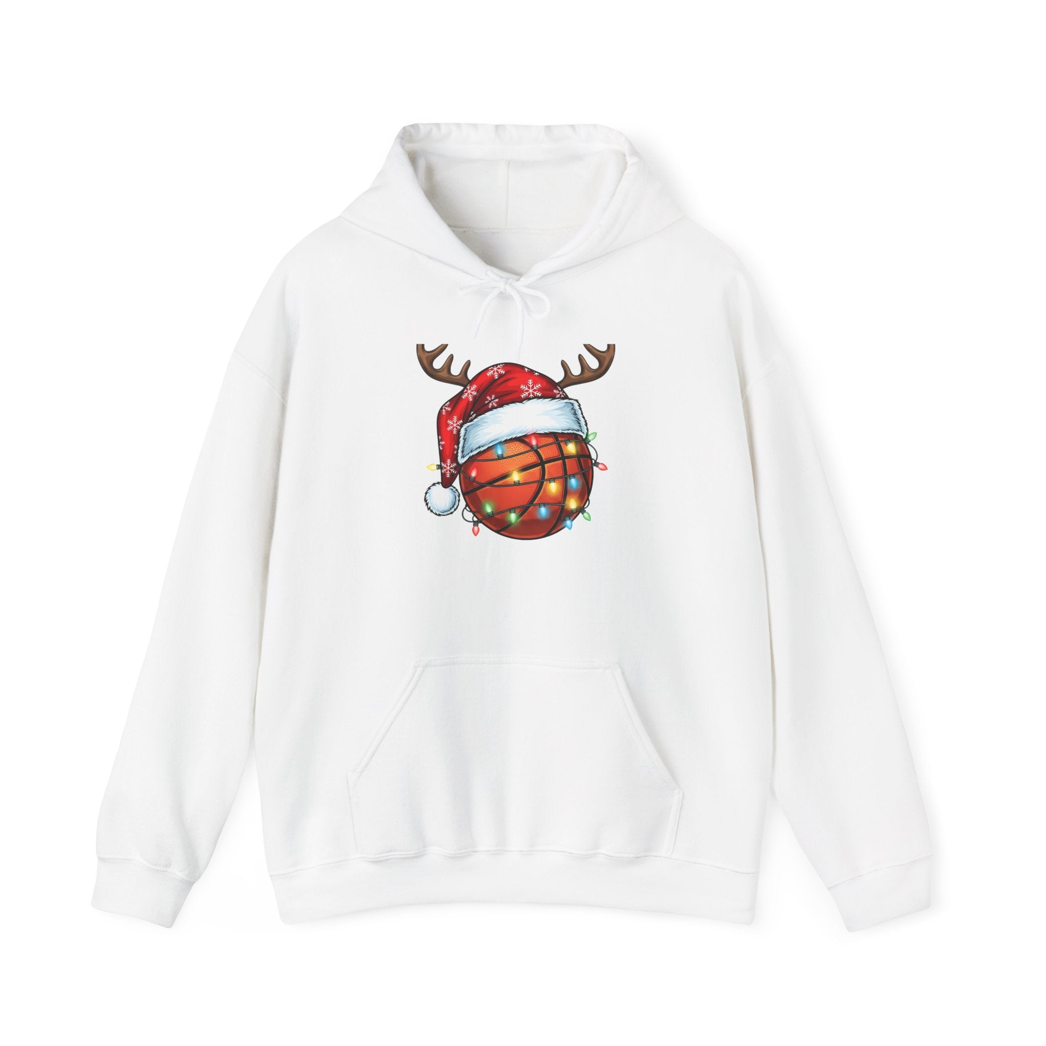 Christmas Basketball Reindeer Hoodie Printify