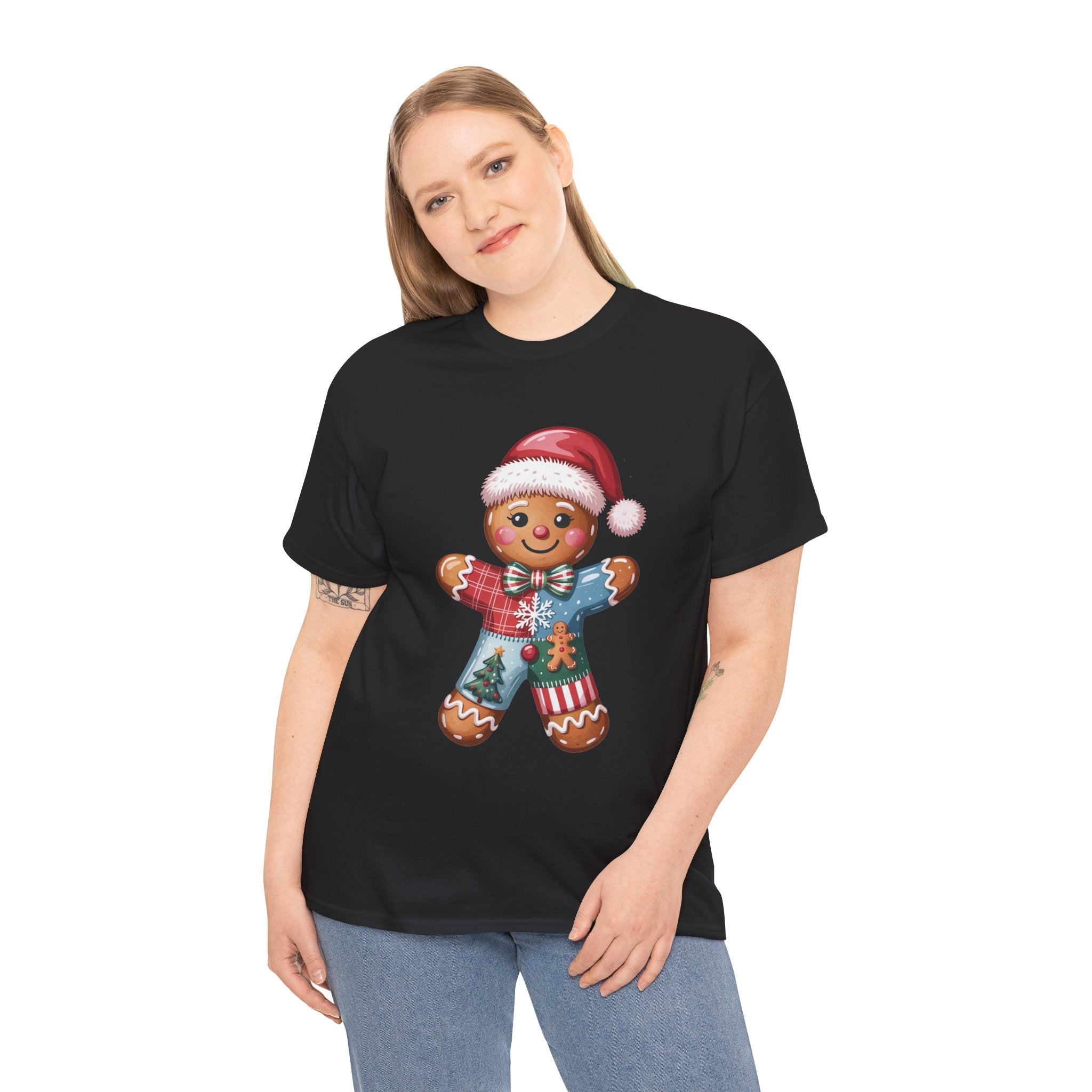 Gingerbread Man Christmas T- Shirt Printify