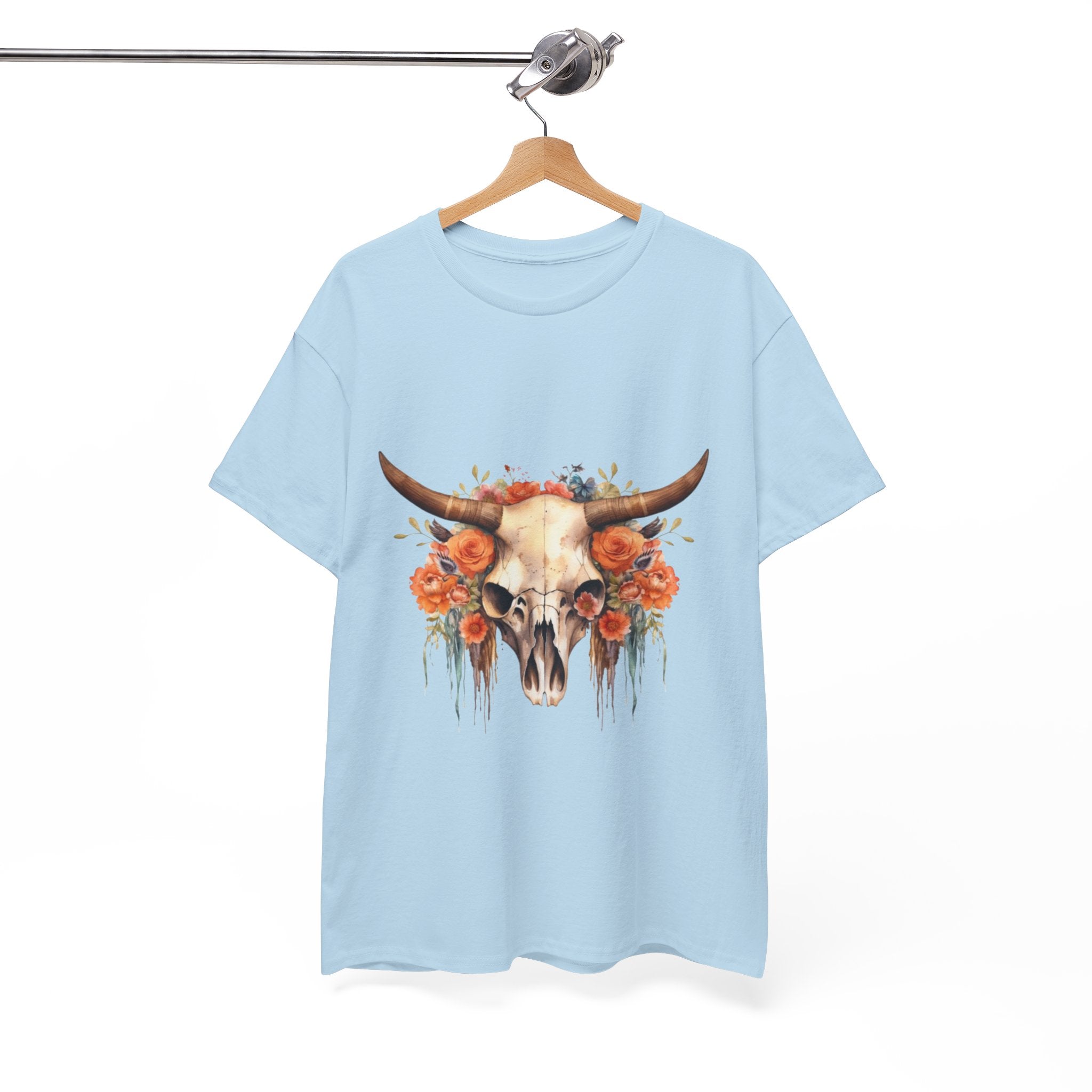 Boho Floral Skull Unisex T-Shirt Printify