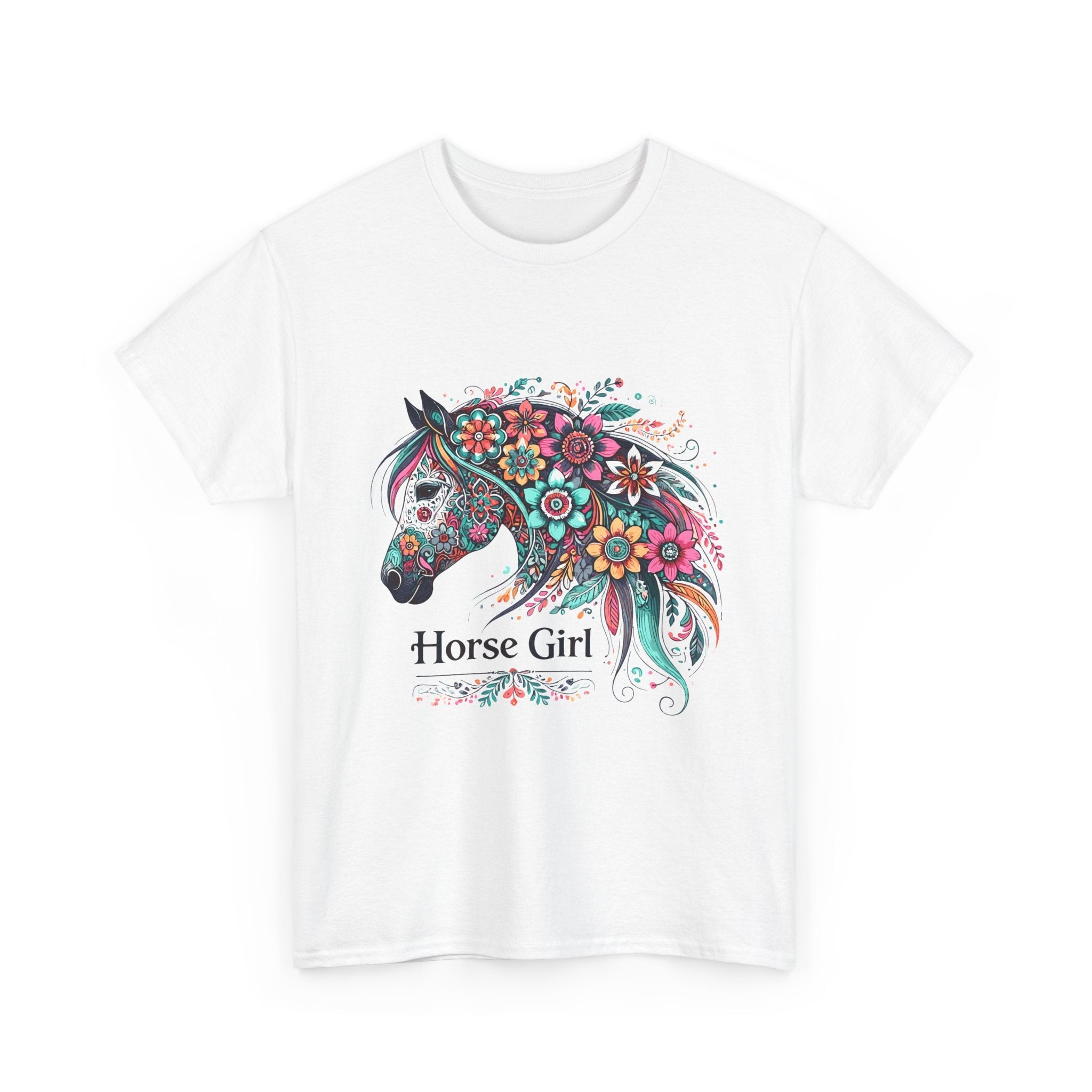 Floral Horse Lover Boho Style T-Shirt Printify
