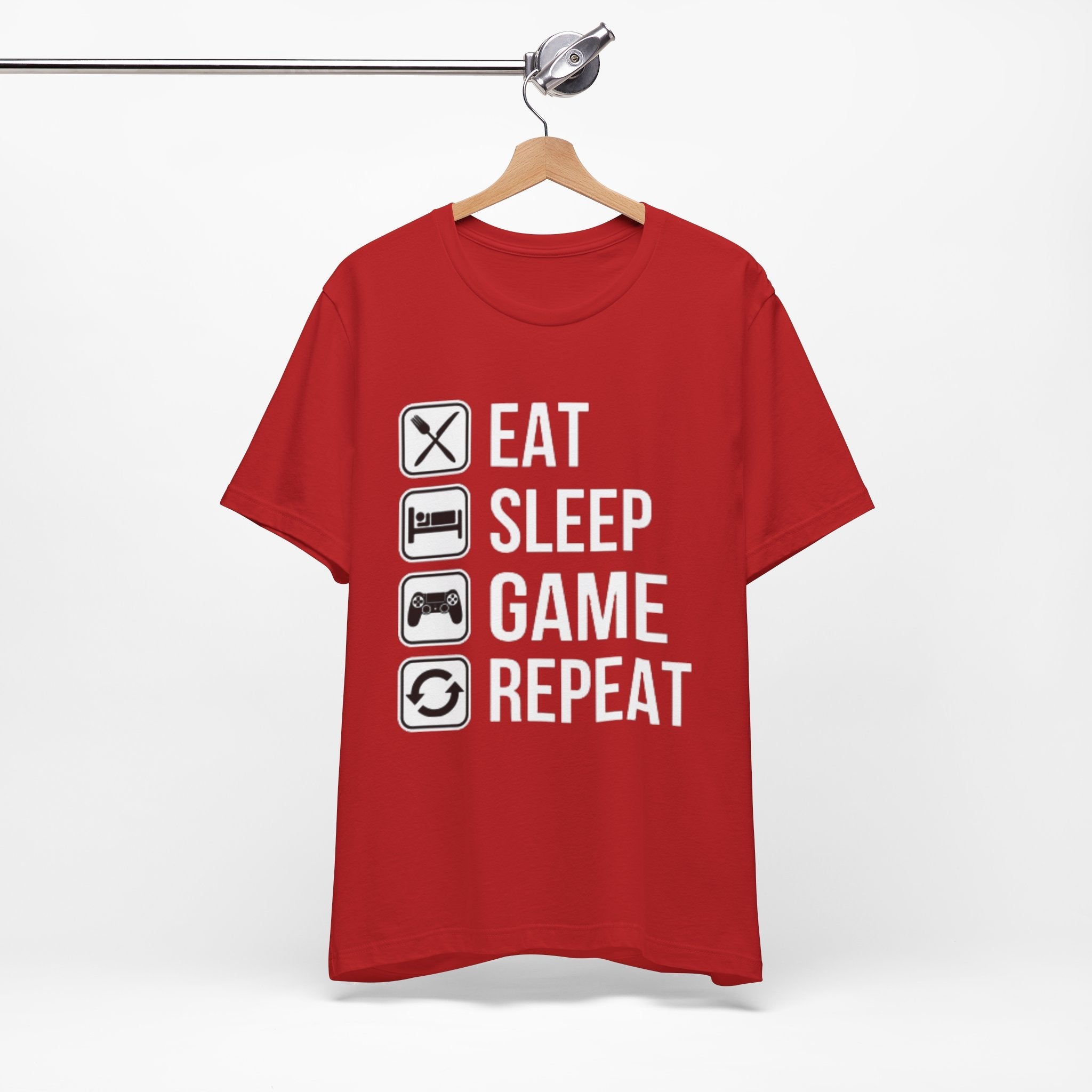 Eat, Sleep, Game, Repeat, Gaming Lifestyle T-Shirt Printify