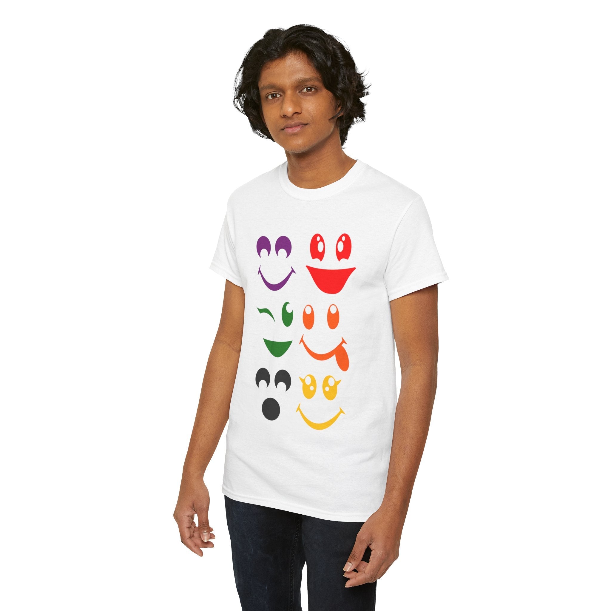 Colorful Smiley Face Unisex T- Shirt Printify