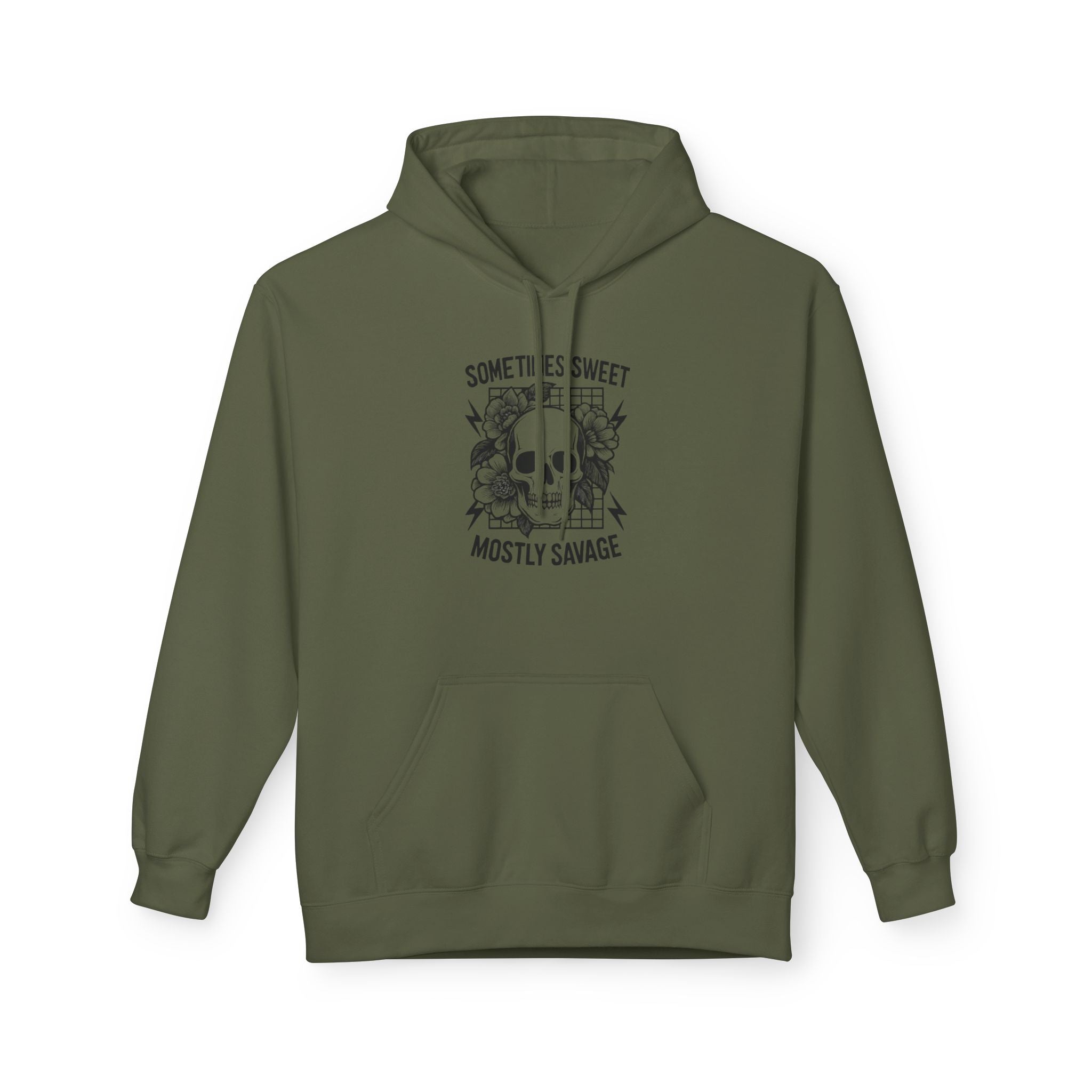 Skull Floral 'Sometimes Sweet Mostly Savage' Hoodie Printify