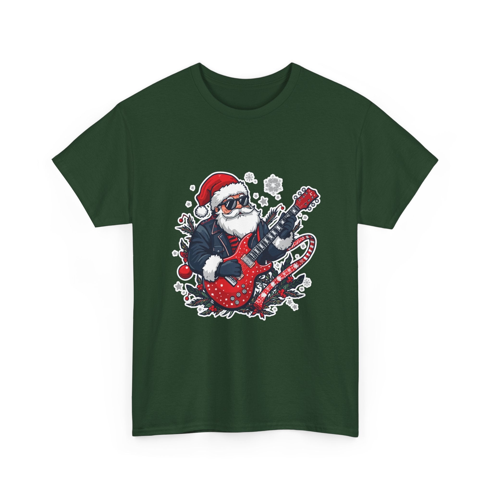 Rockin' Santa Music Graphic T-Shirt Printify