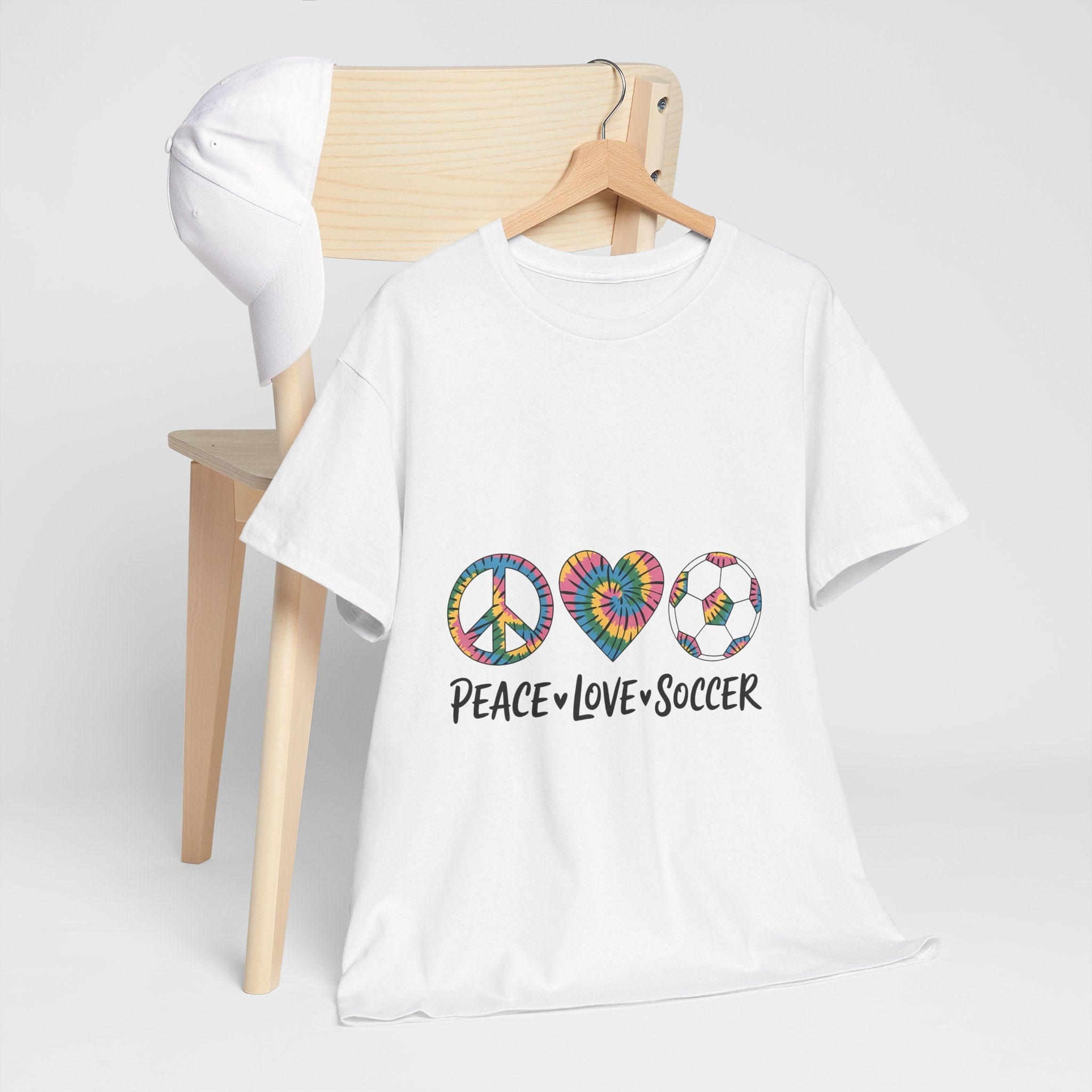 Peace Love Soccer Unisex T- Shirt Printify