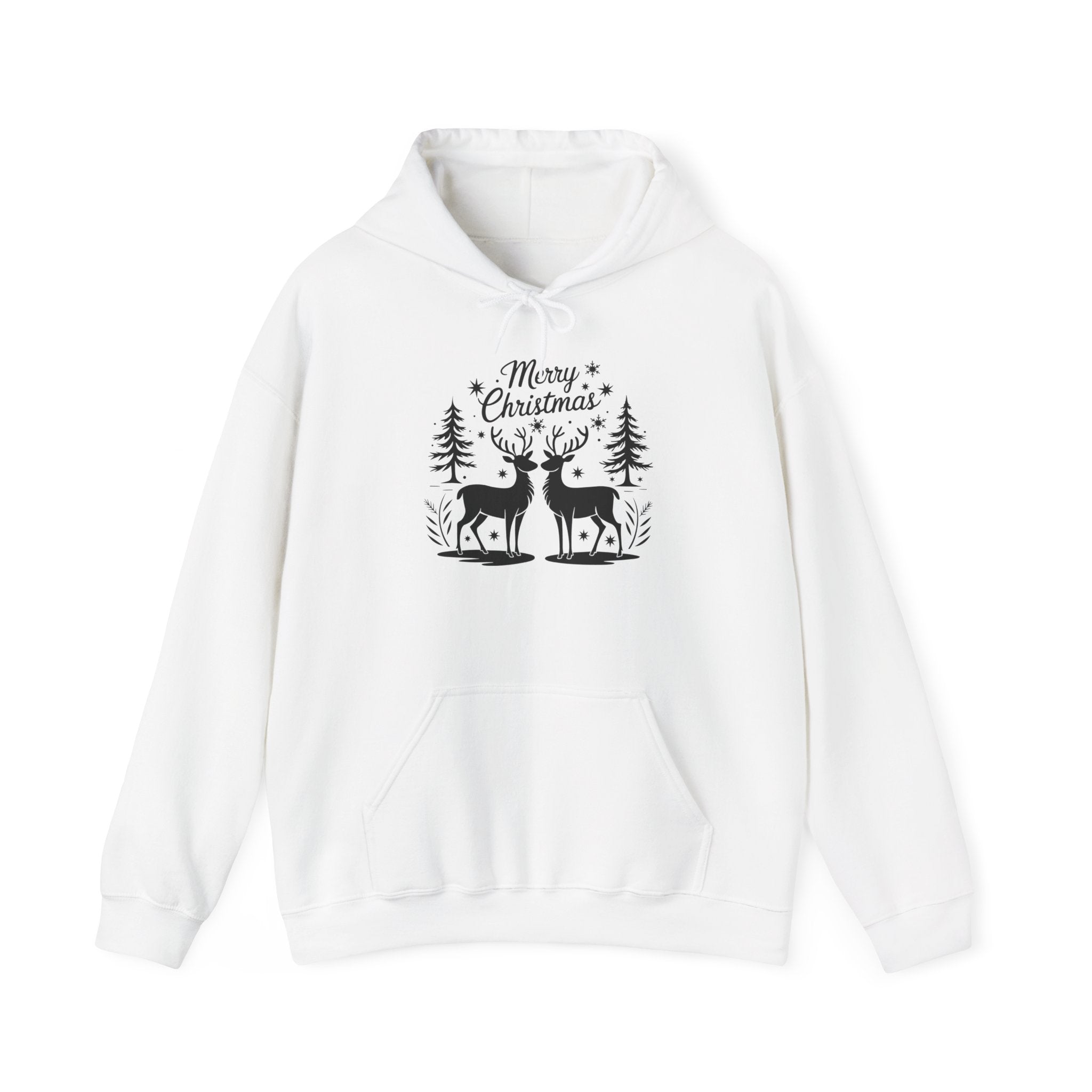 Bold Merry Christmas Reindeer Hoodie Printify